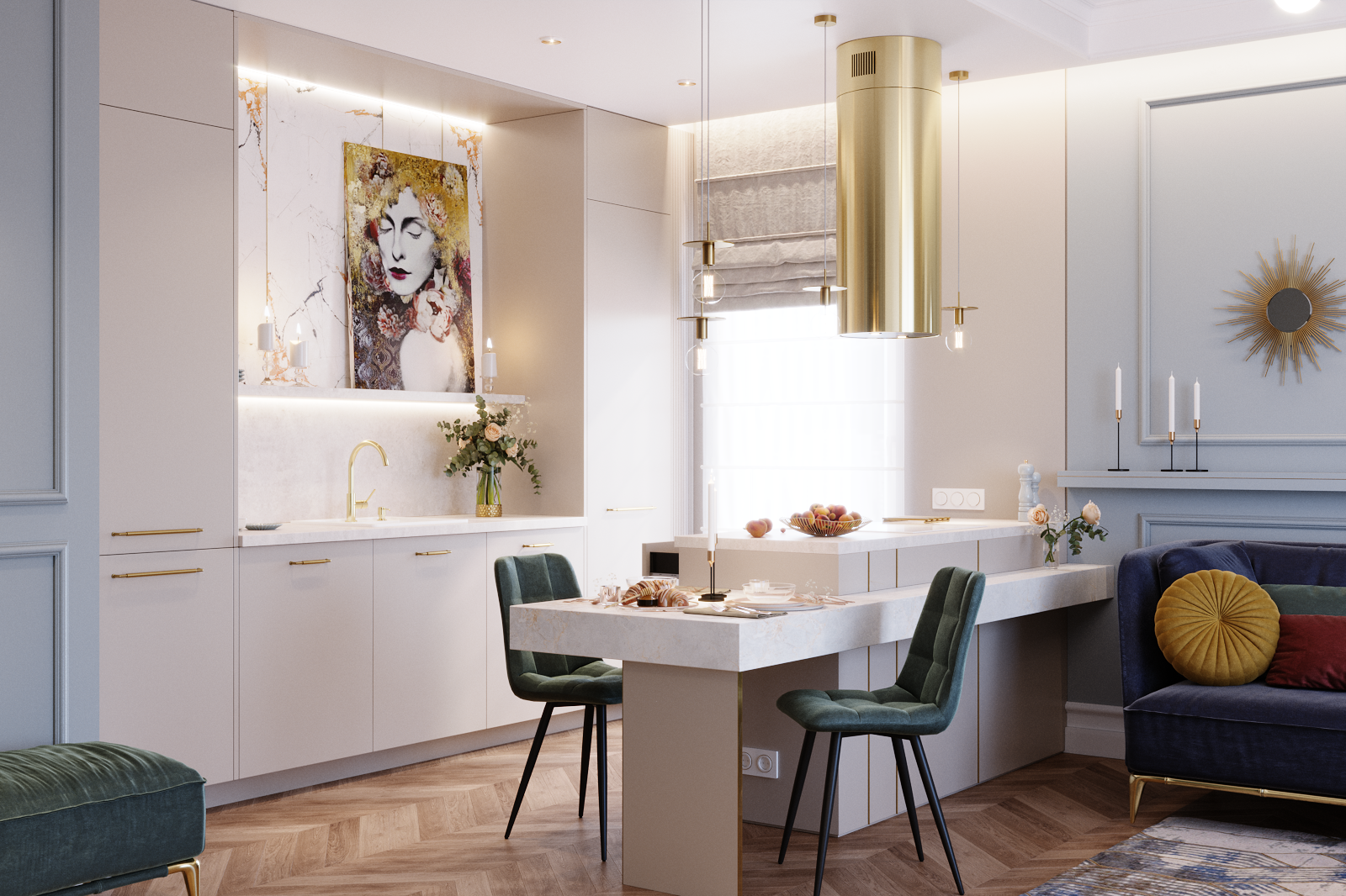 Poduszka okrągła welurowa Tony Solemio żółta śr. 40 cm Inspire - 11