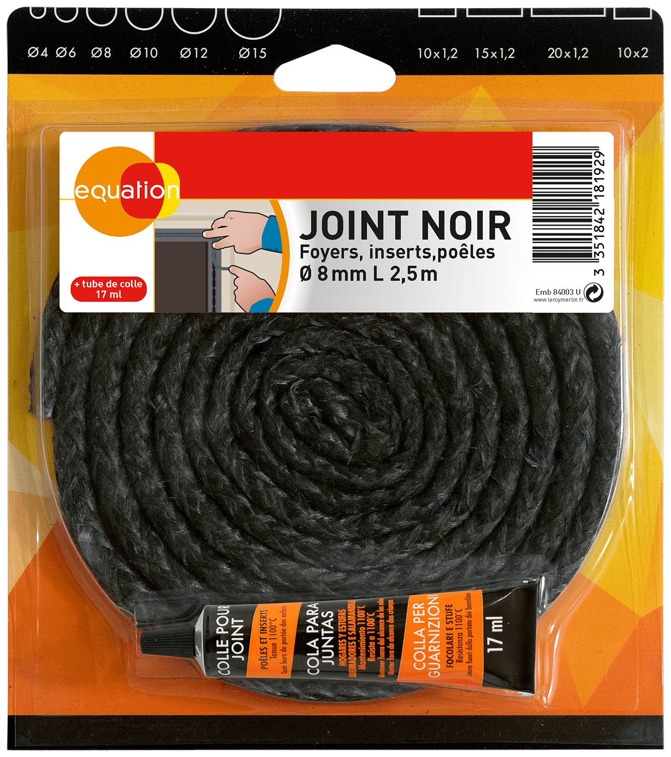 Junta Cuerda Fibra Cerámica FANGHUOCL - 22mm X 5m, Para Hornos Y Estufas