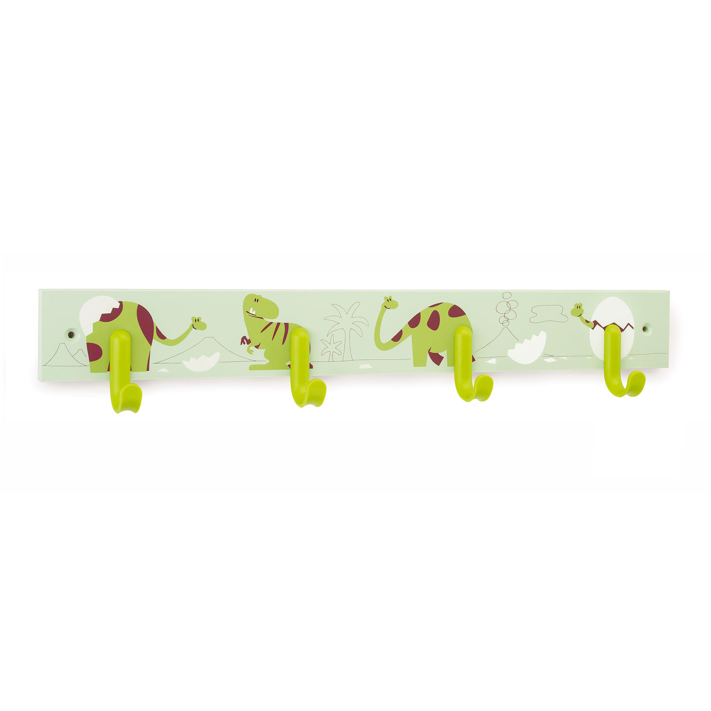 Perchero de pared 3706 abs verde con 4 ganchos