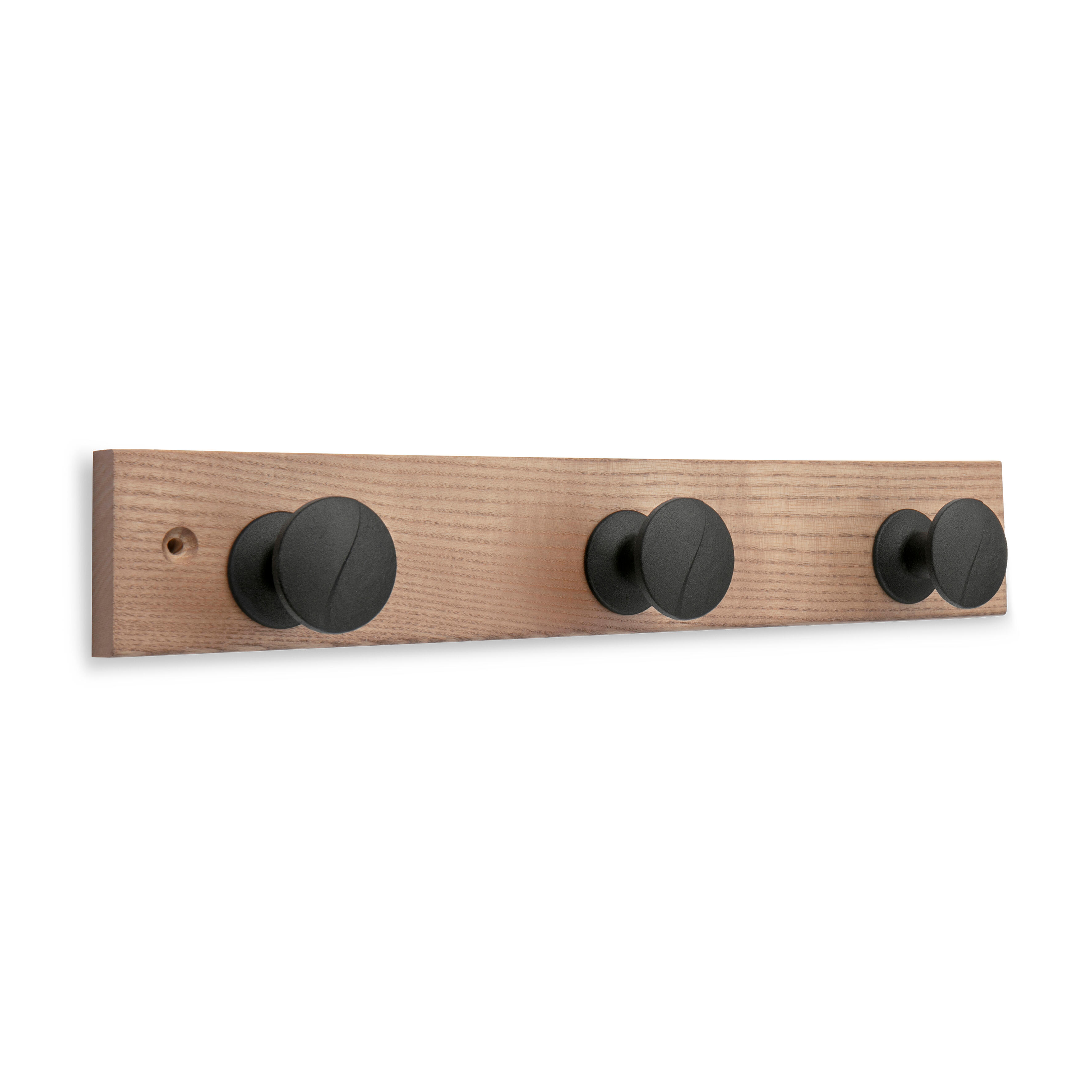 Perchero de pared zamak negro con 3 ganchos