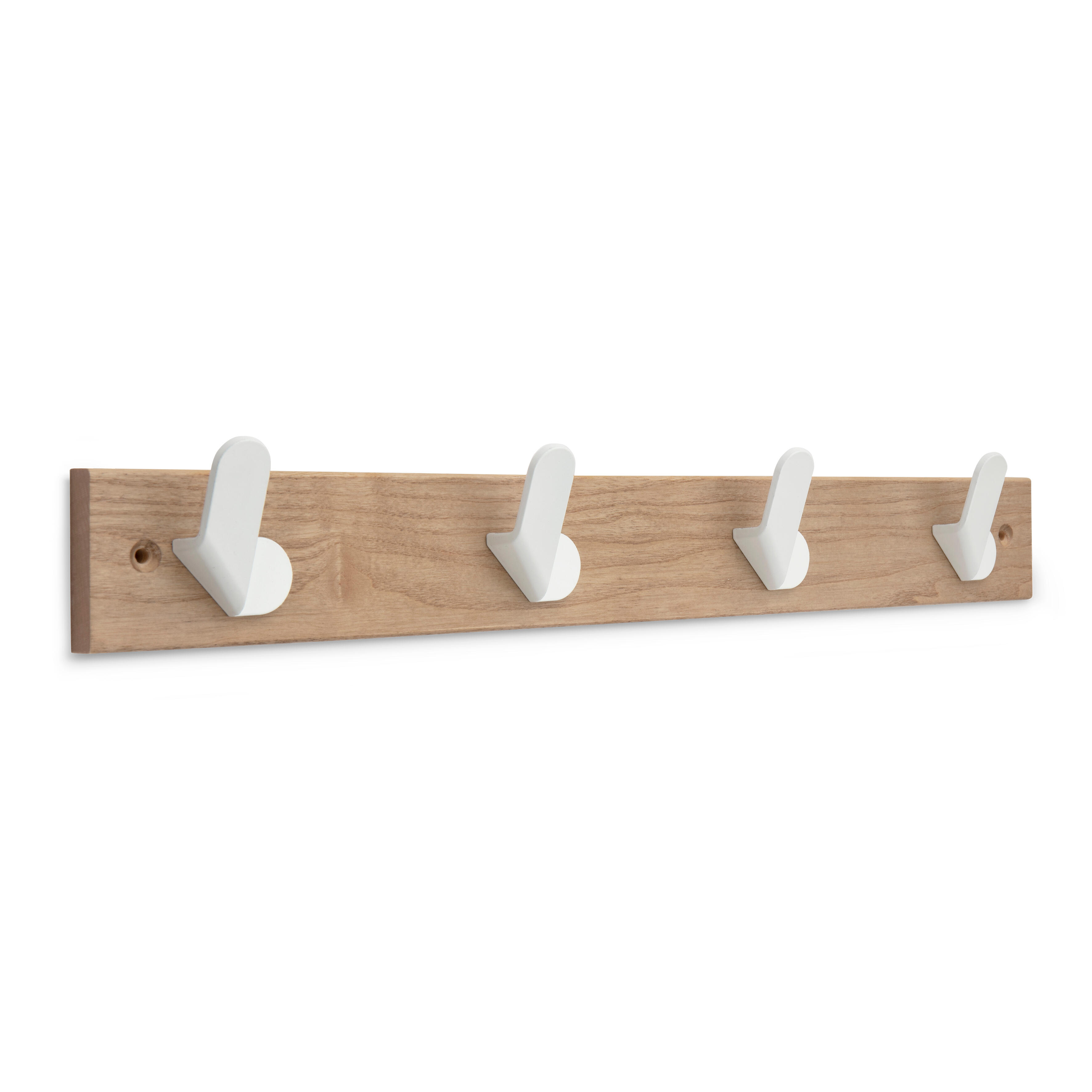 Perchero de pared nordik zamak blanco con 4 ganchos