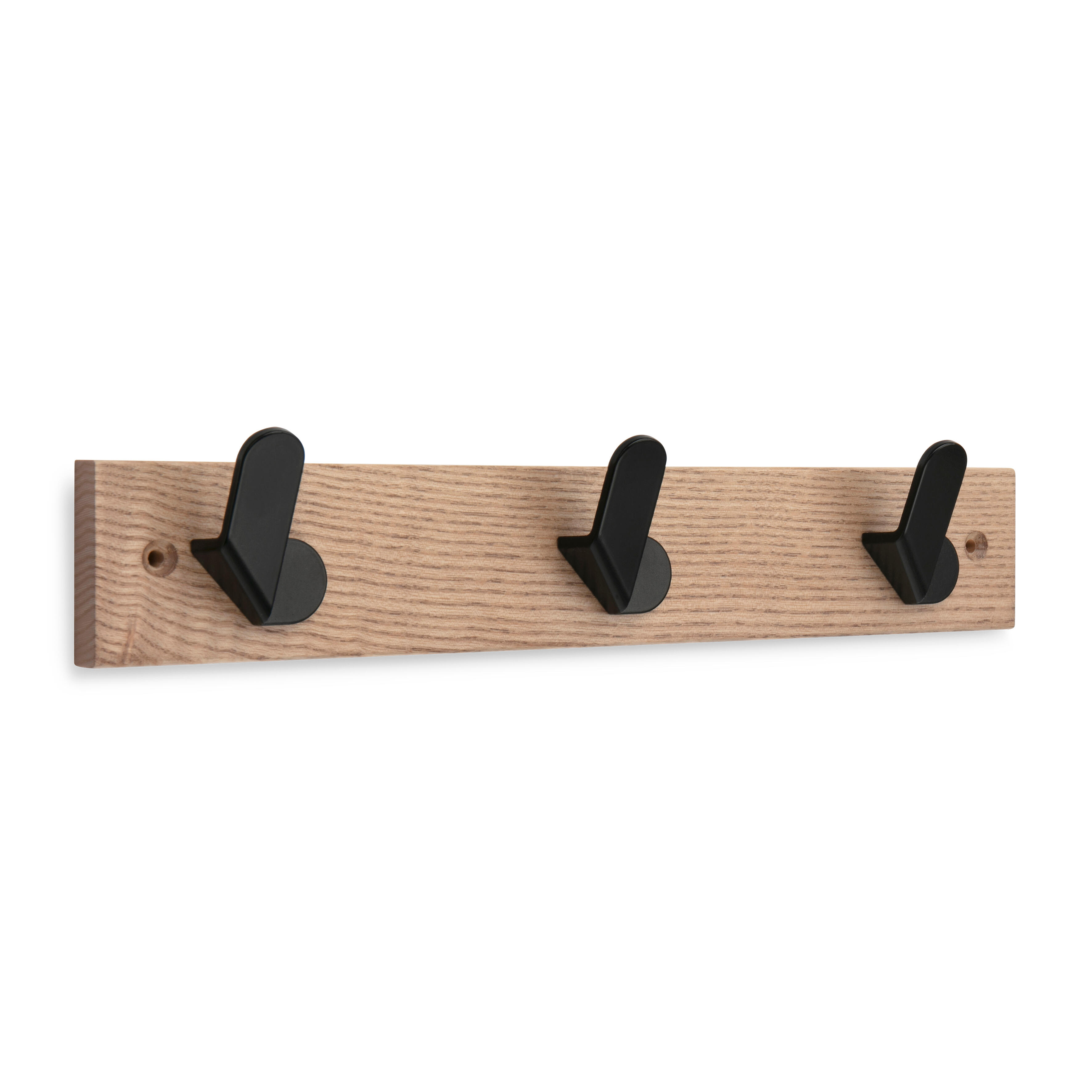 Perchero de pared zamak negro con 3 ganchos