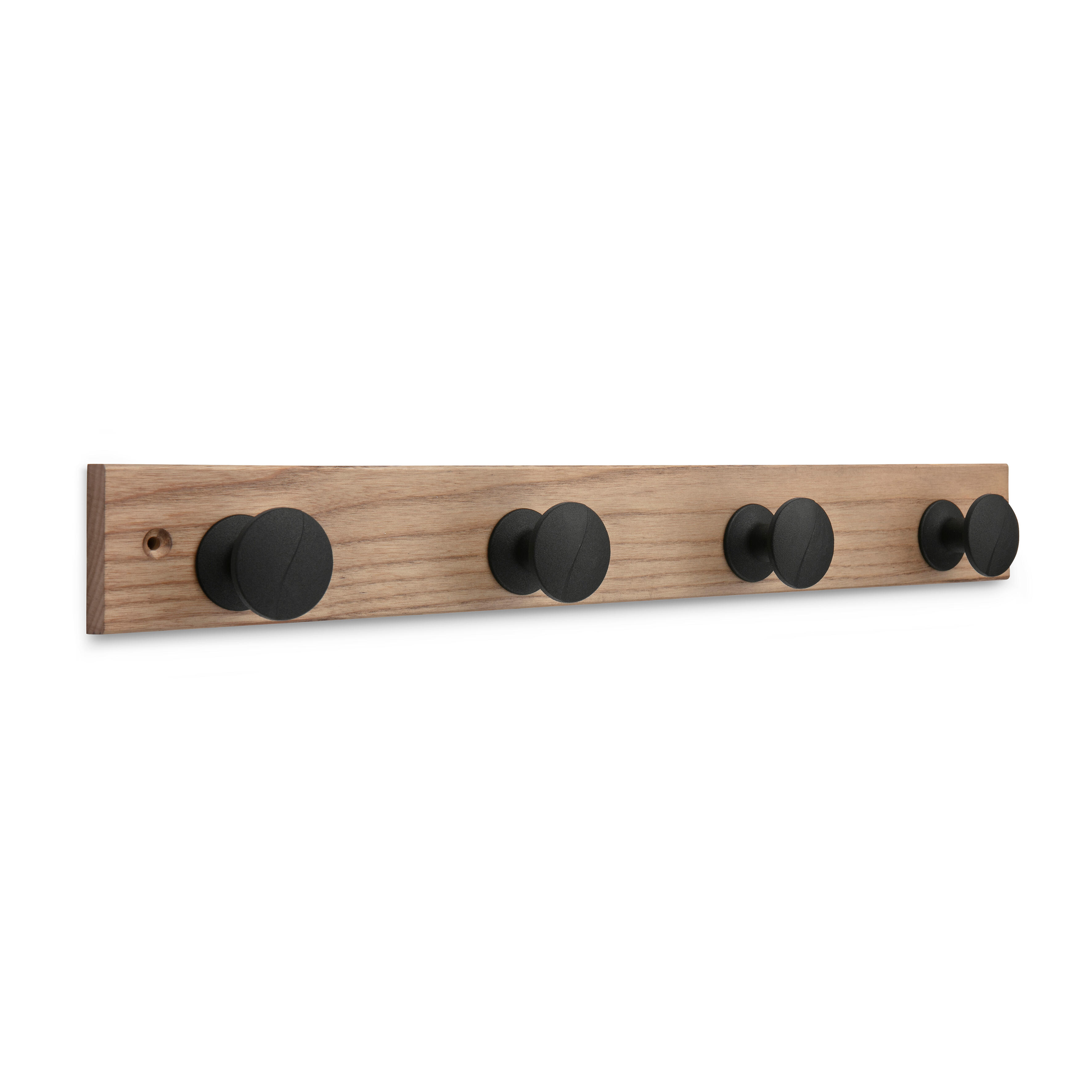 Perchero de pared zamak negro con 4 ganchos