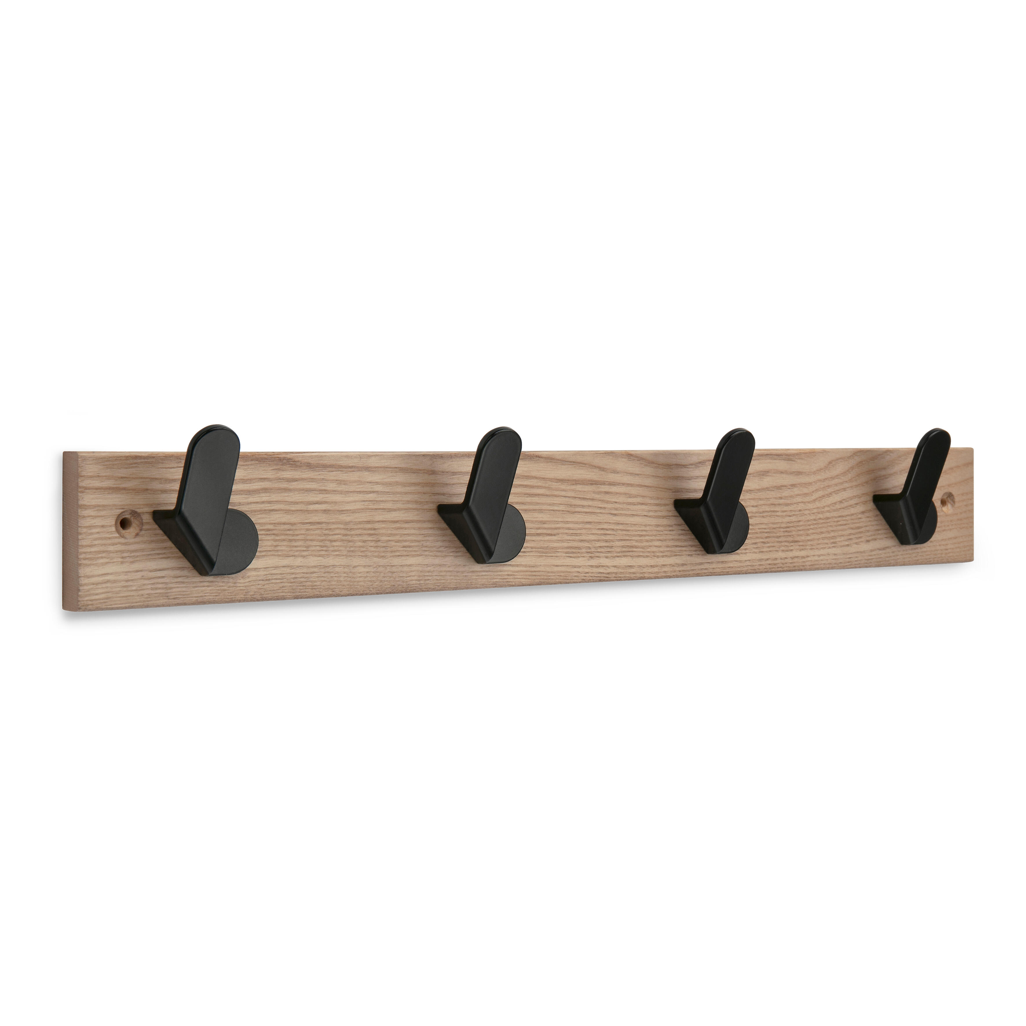 Perchero de pared zamak negro con 4 ganchos