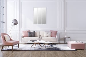 Miroir rectangulaire mdf blanc Verrière, l.85 x H.113 cm