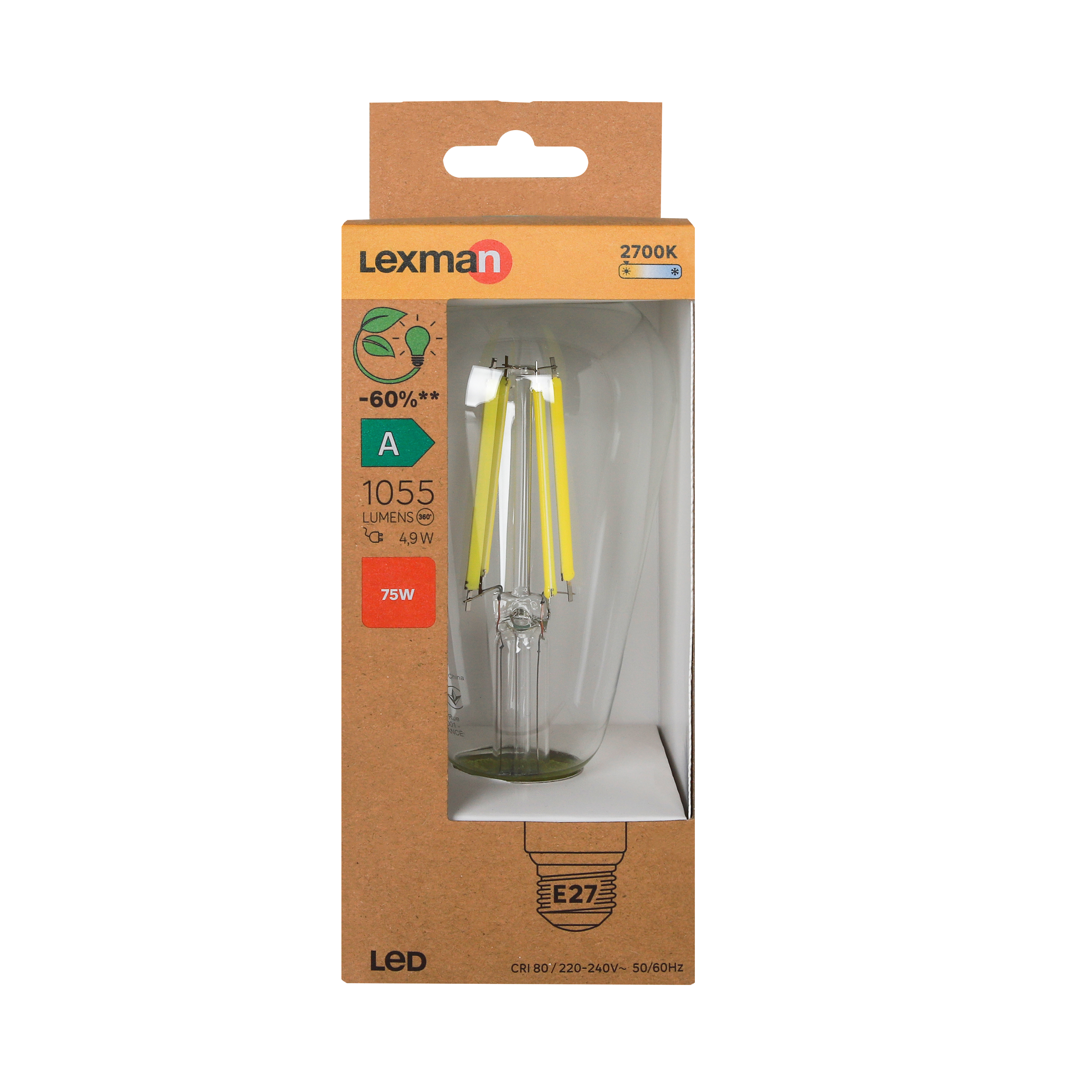 Lampada led filamentos clara Lexman ST64 E27 1055lm 2700K classe A 50000h - 5
