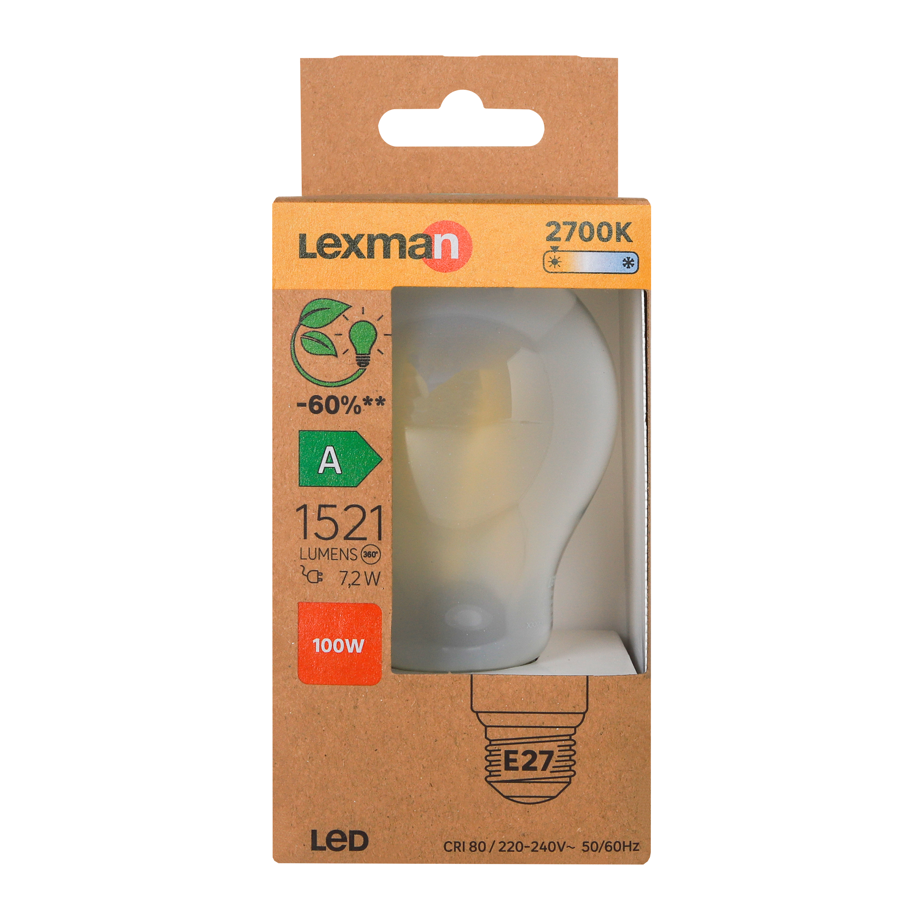 Ampoule led,  E27, 1521lm, classe énergétique A, blanc chaud, LEXMAN - 4