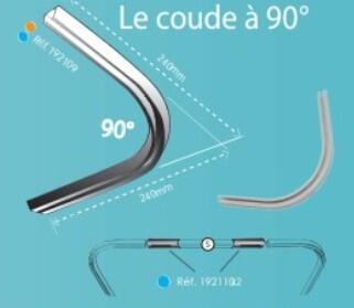 1 Ángulo a 90° para riel manual