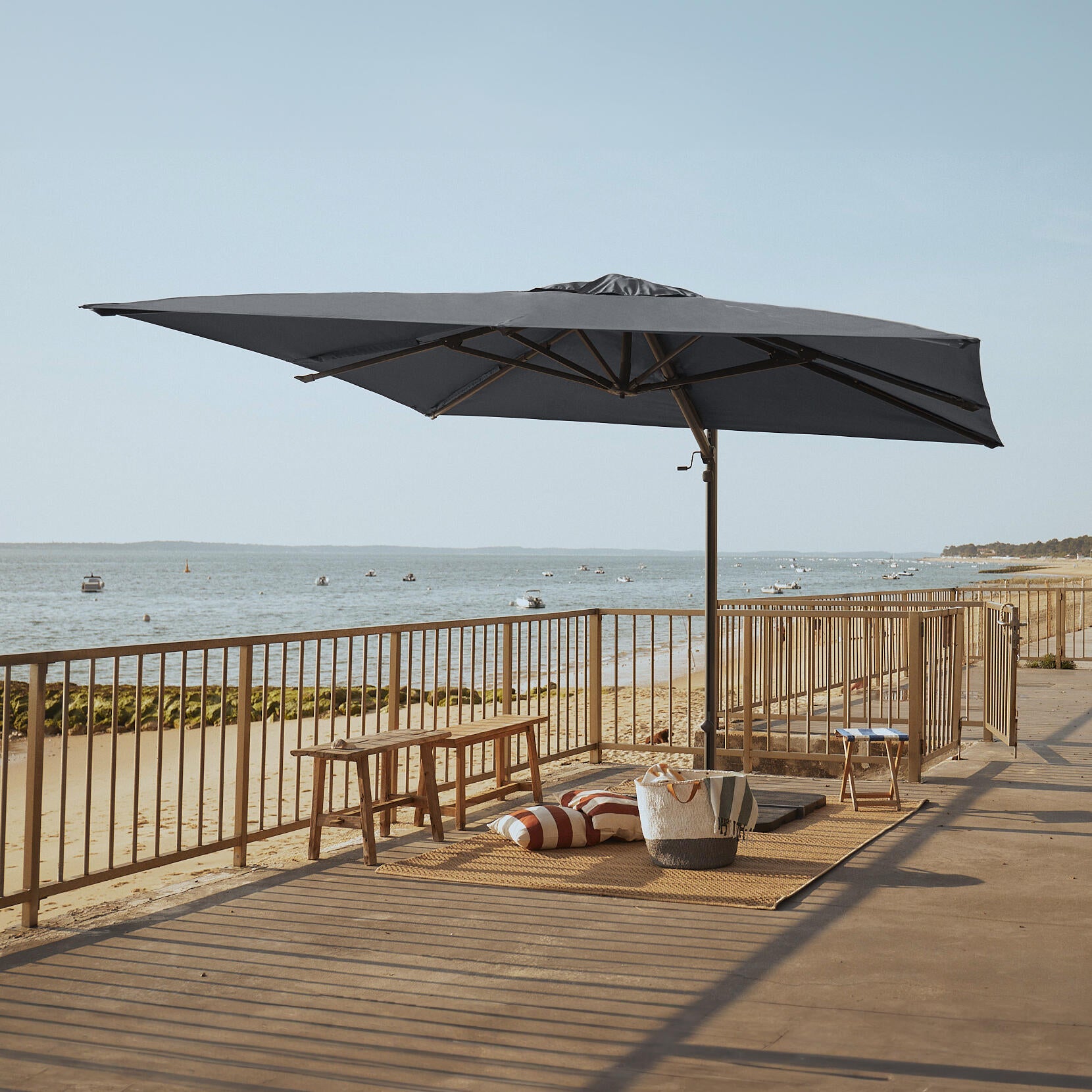 Pied De Parasol Lourd 4smile – Socle En Acier, Remplissage Eau Ou Sable – Pour Parasol Pied 19-38 Mm, Extérieur, Balcon, Plage - 10