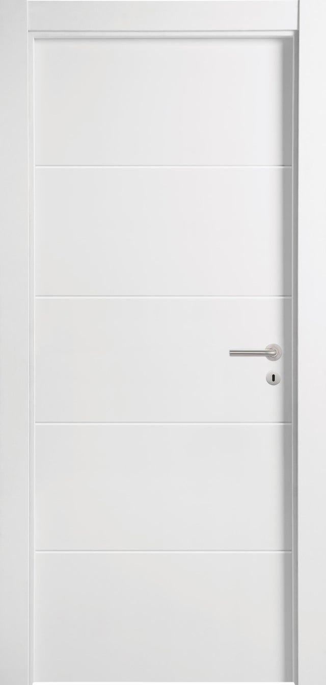 Puerta auxiliar cortafuegos Lucerna diseño fresada color blanco apertura izquierda 205x86cm