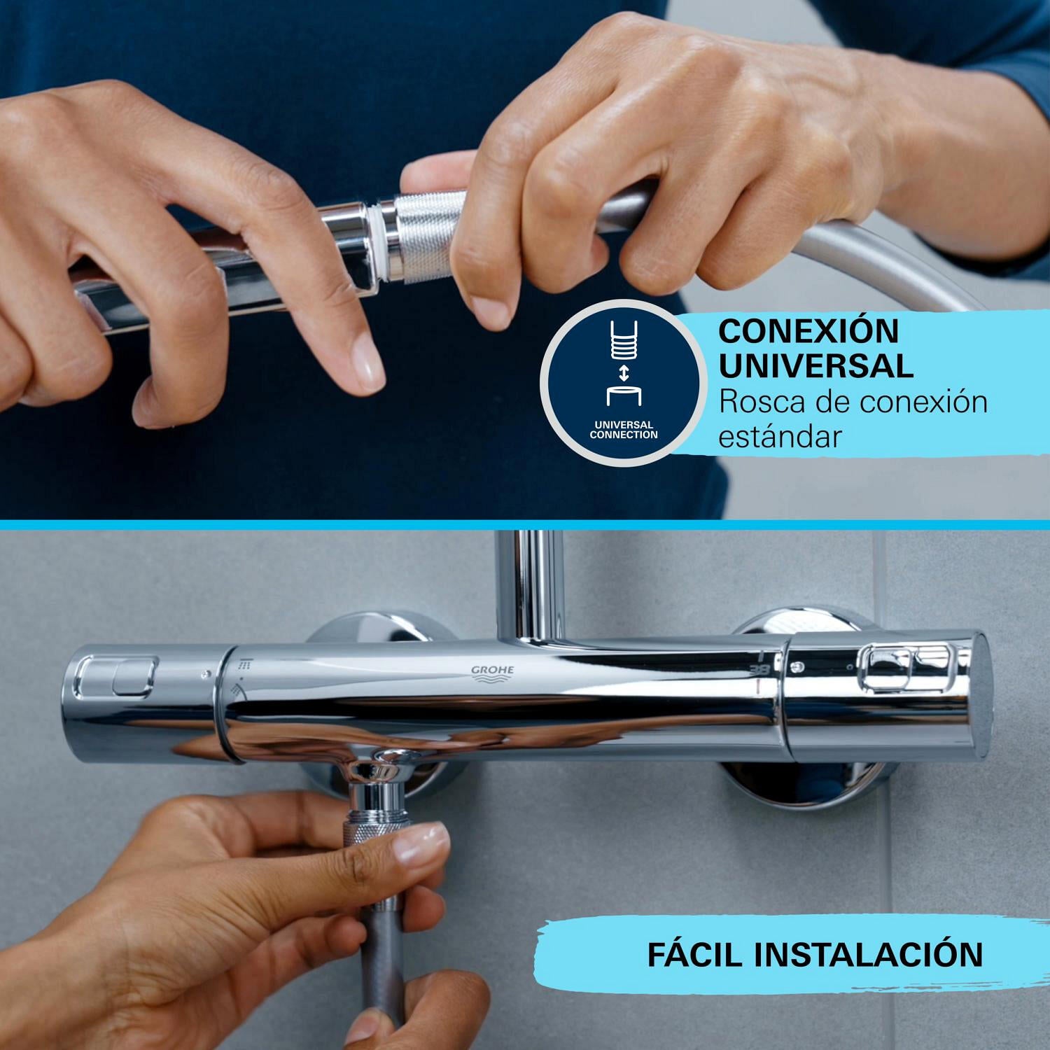 Alcachofa de ducha GROHE  cromo con 3 funciones - 7