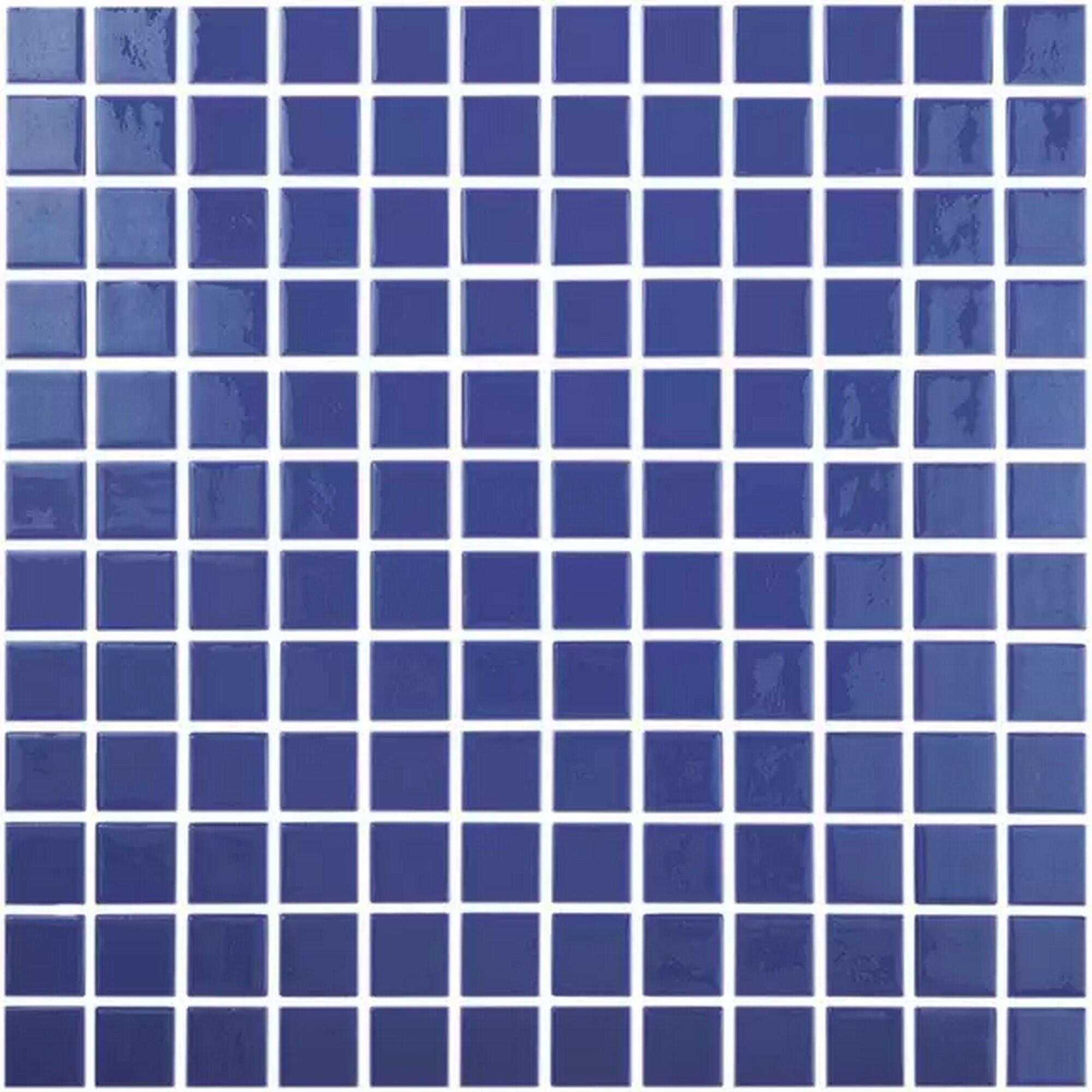 Gresite liso puntos brillante 39.6x31.5 cm azul