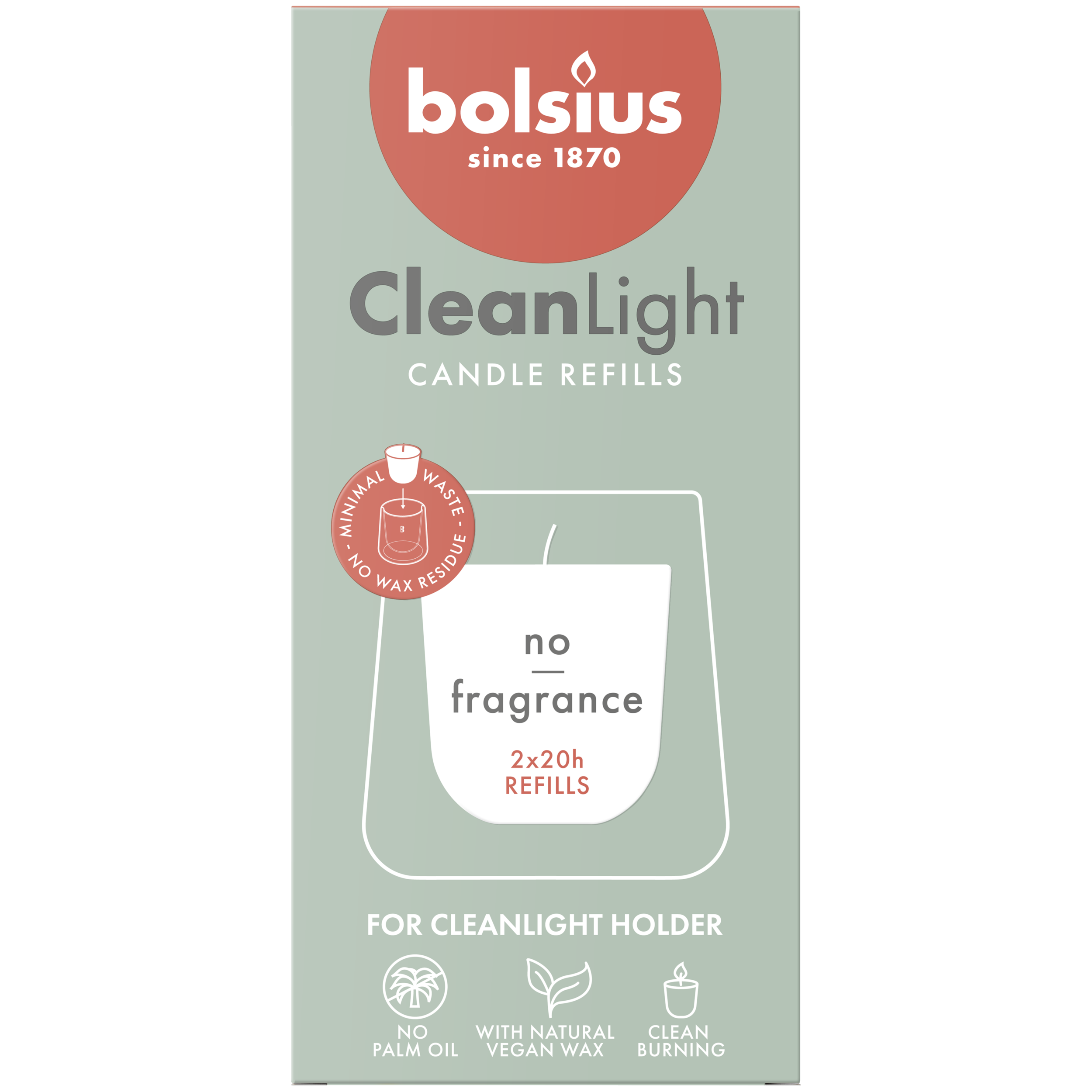 Wkład bezzapachowy 2 szt. do świecznika CleanLight Bolsius