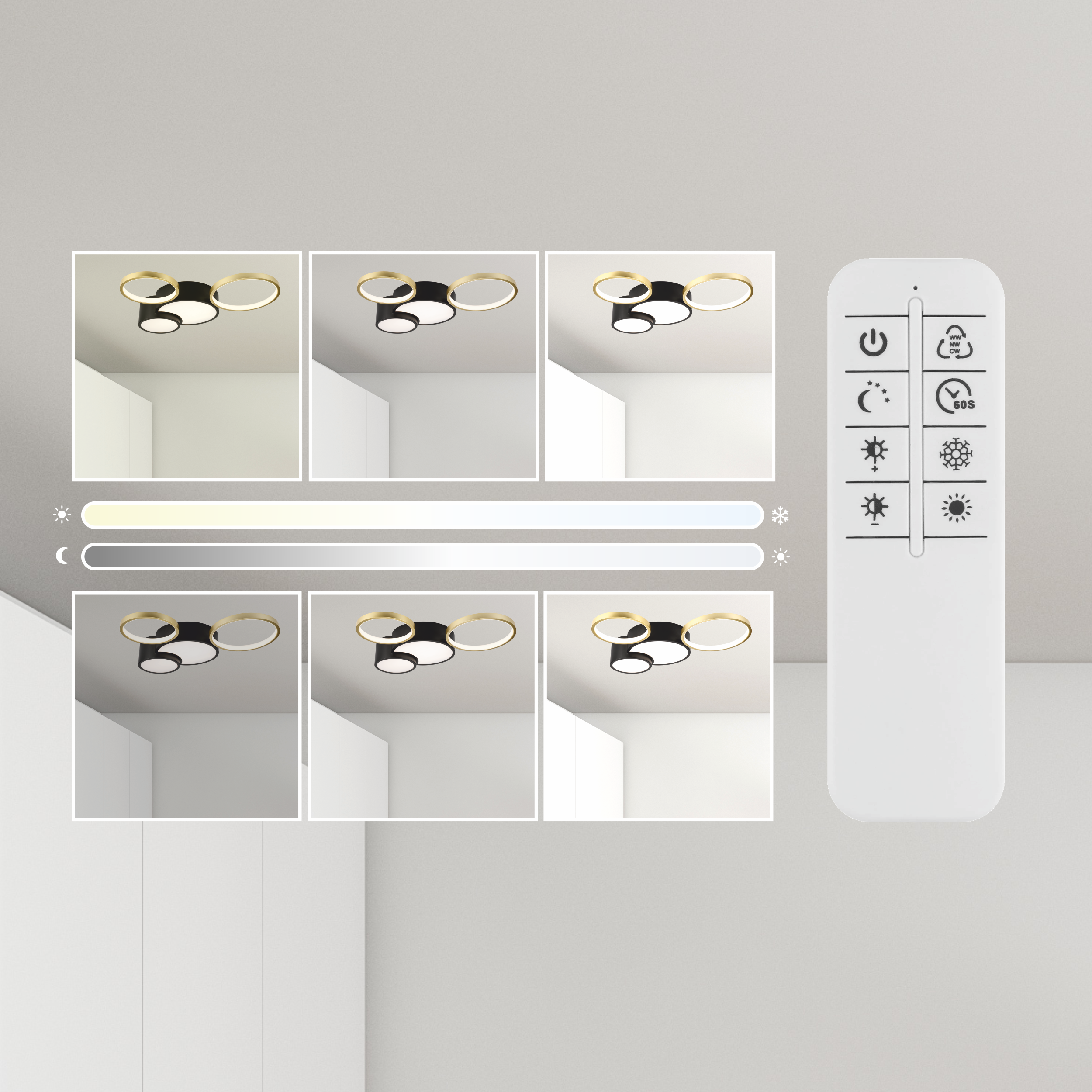 Plafon Alizee czarno-złoty LED - 10