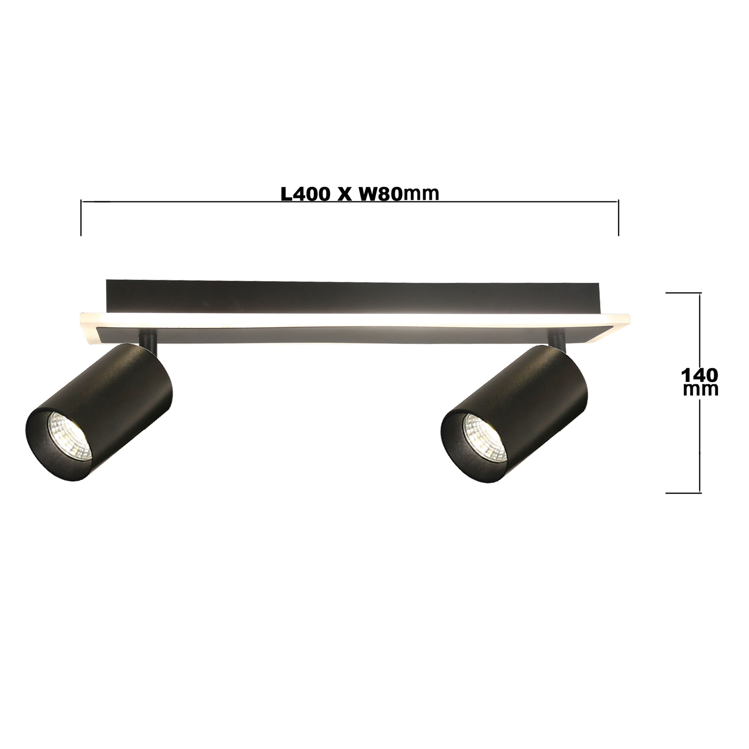Listwa reflektorowa Parma czarna 2 x GU10 Light Prestige - 4
