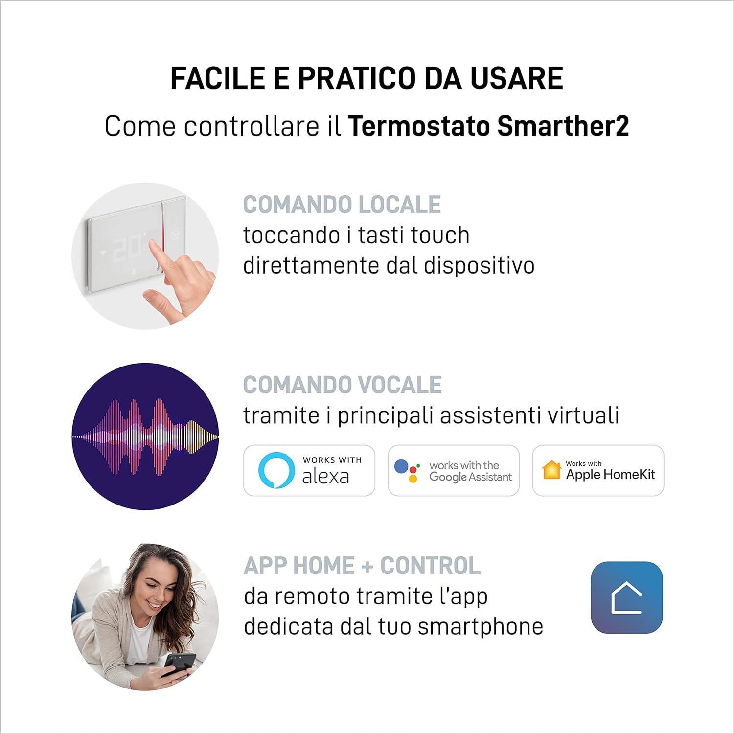 Termostato intelligente e connesso da incasso WIFI BTICINO Smarter2 nero - 12