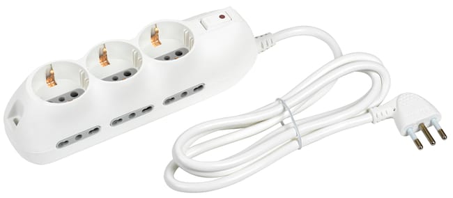 Leroymerlin Multipresa 6 prese 10/16 con cavo 1.5 m bianca BTICINO