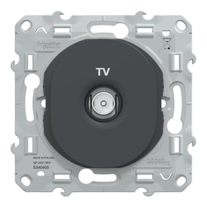Prise tv à assembler Ovalis, SCHNEIDER ELECTRIC, anthracite