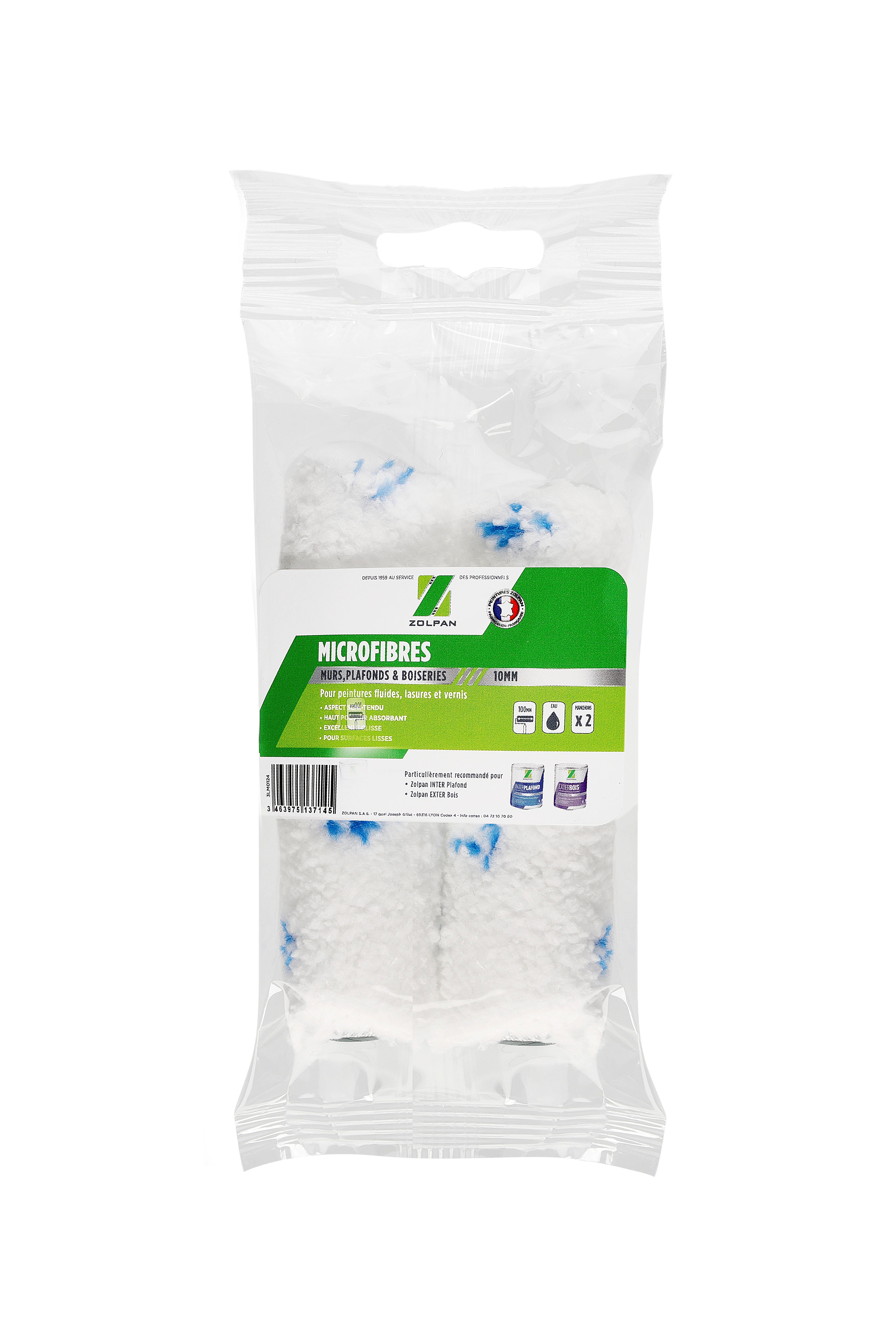 Lot de 2 recharge pour minirouleau de peinture pour peindre une surface lisse l. - 2