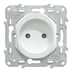 Prise sans terre à assembler Ovalis, SCHNEIDER ELECTRIC, blanc