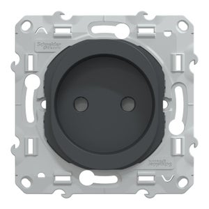 Prise avec terre à assembler Ovalis, SCHNEIDER ELECTRIC, anthracite