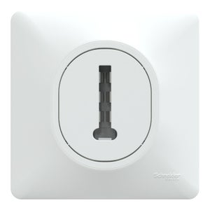 Prise téléphone monobloc plaque vis griffes Ovalis, SCHNEIDER ELECTRIC, blanc