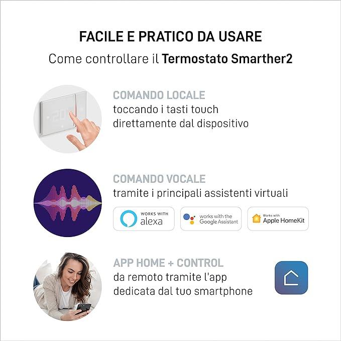 Termostato intelligente e connesso a incasso BTICINO Smarter2  bianco - 9