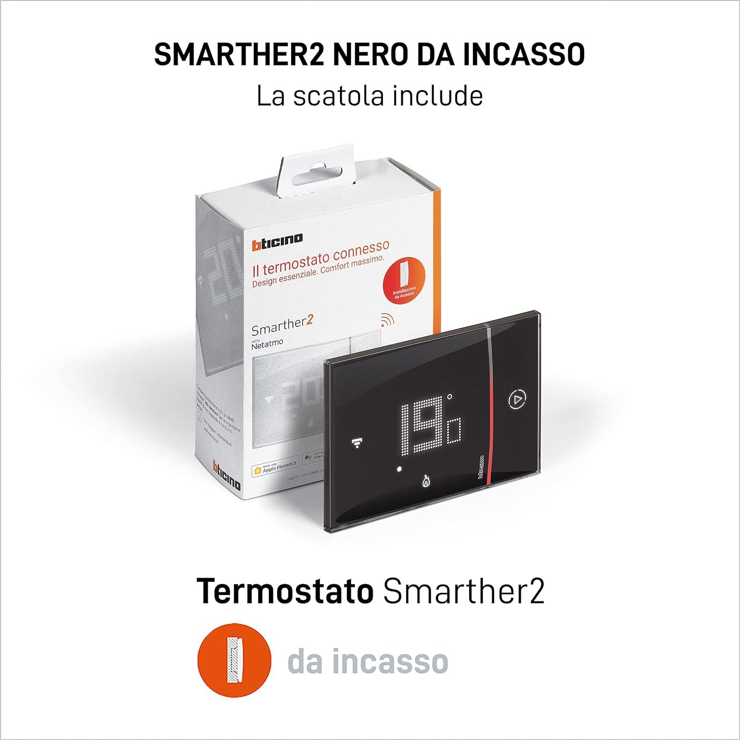 Termostato intelligente e connesso da incasso WIFI BTICINO Smarter2 nero - 5