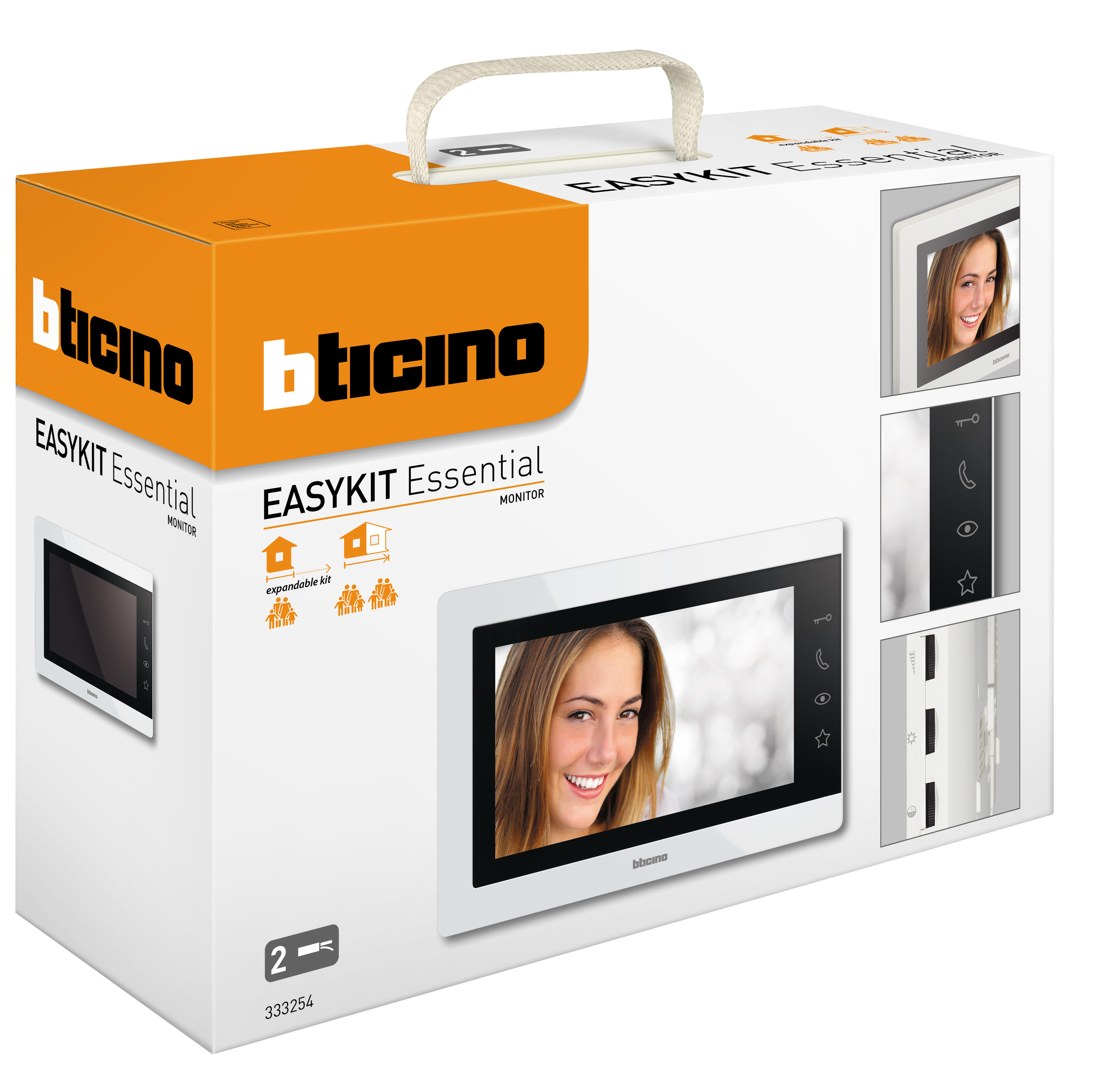 Schermo supplementare per videocitofono BTICINO ,333254 ,x Easykit 2 filiTFT 7