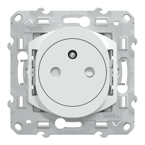 Prise avec terre affleurante à assembler Ovalis, SCHNEIDER ELECTRIC, blanc