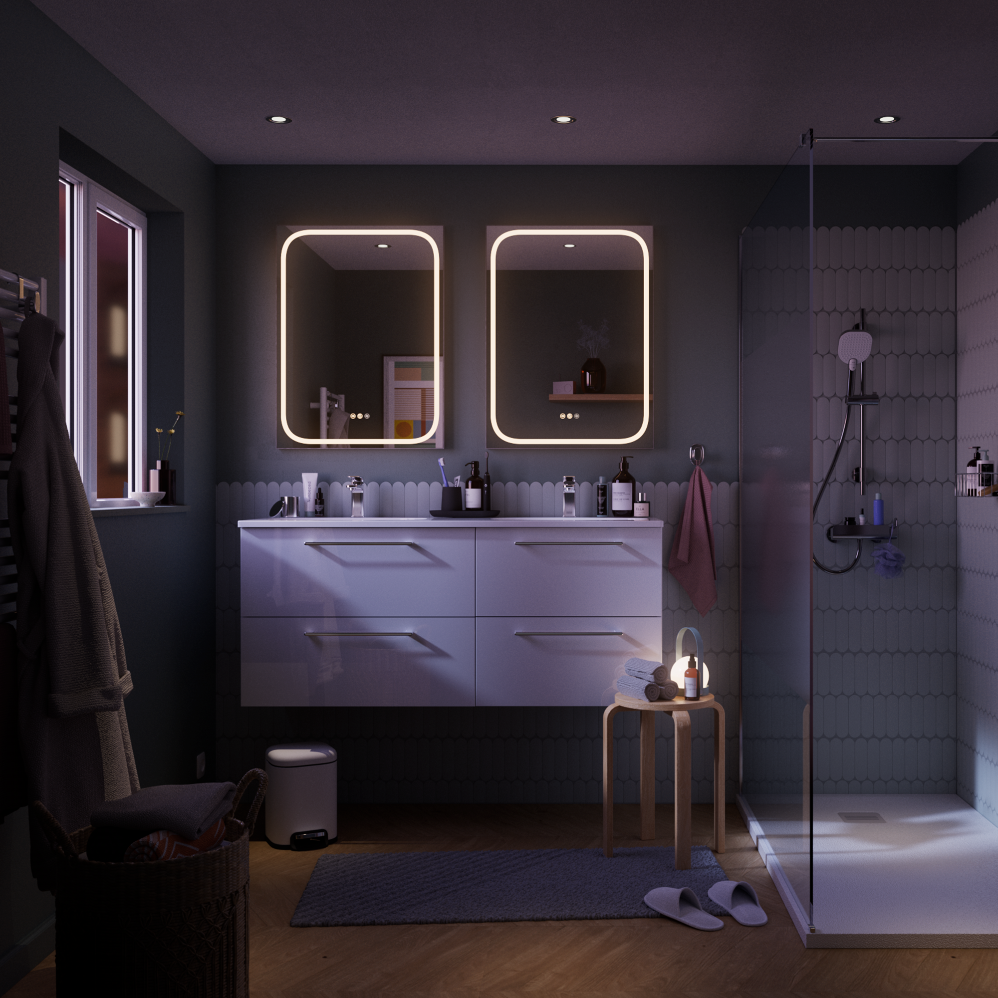 Lustro z oświetleniem Remix 60 x 80 cm chrom Sensea - 3