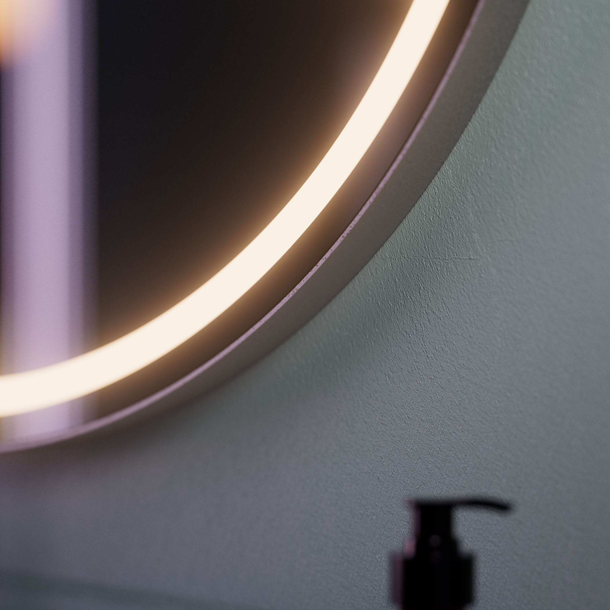 Miroir lumineux rond gris Diam.60 cm Remix, anti-buée, variateur int et couleur - 6