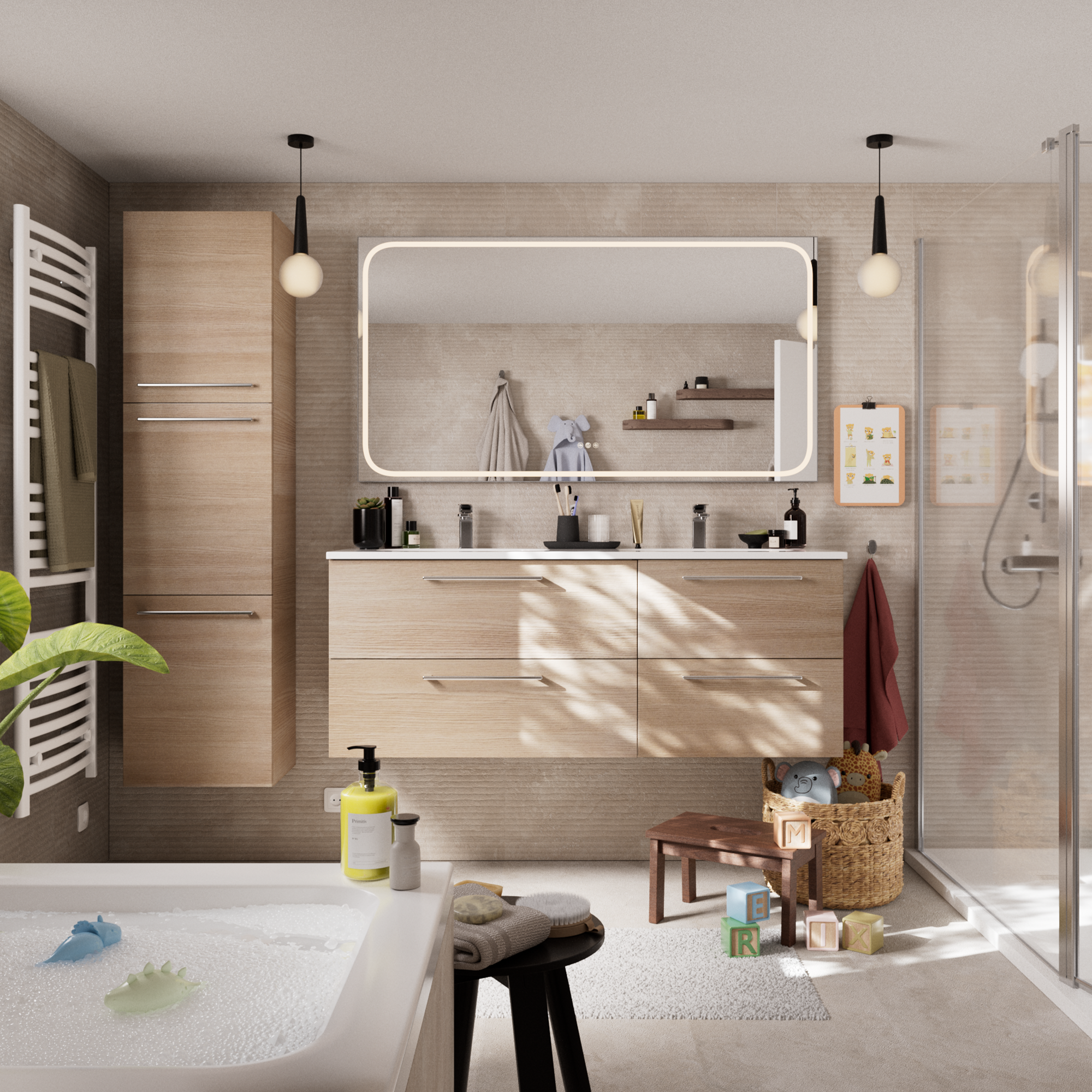 Espelho com iluminação 150x80 cm Sensea Remix - 11