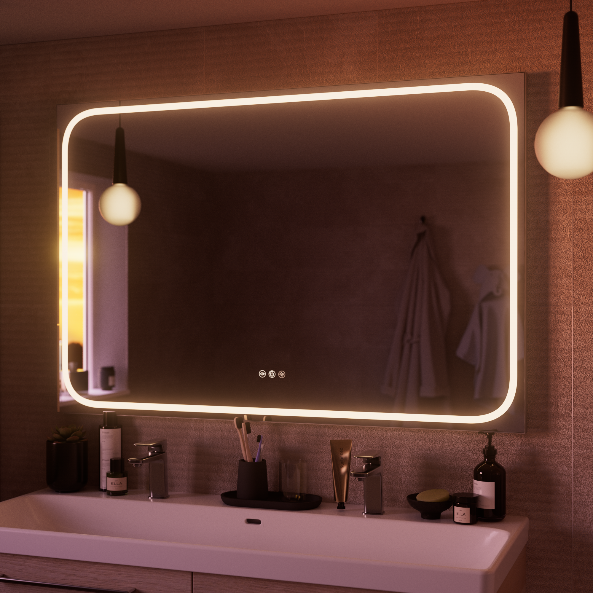 Espejo de baño con luz led remix con antivaho 120x80cm