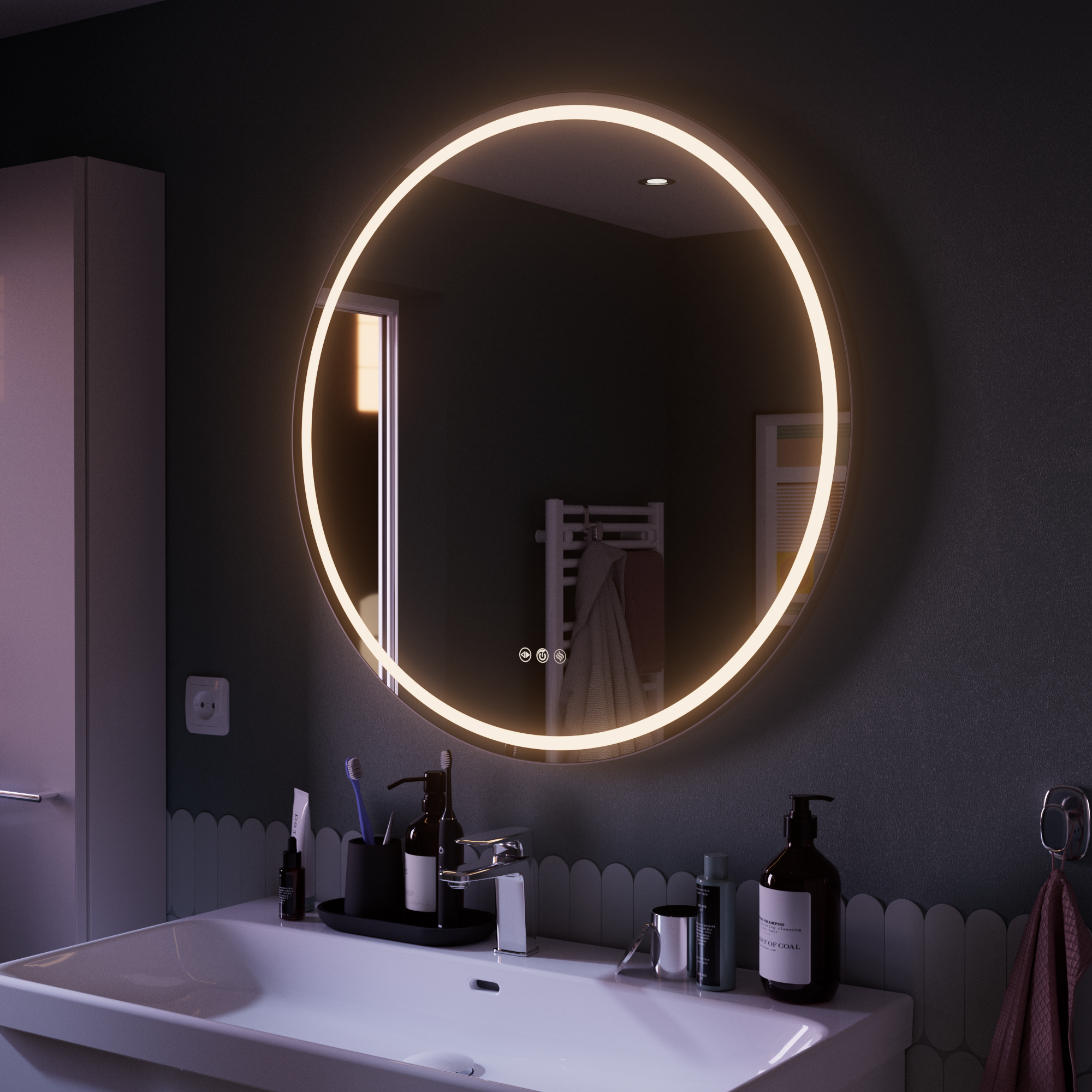 Espejo de baño con luz led remix con antivaho 80x80cm
