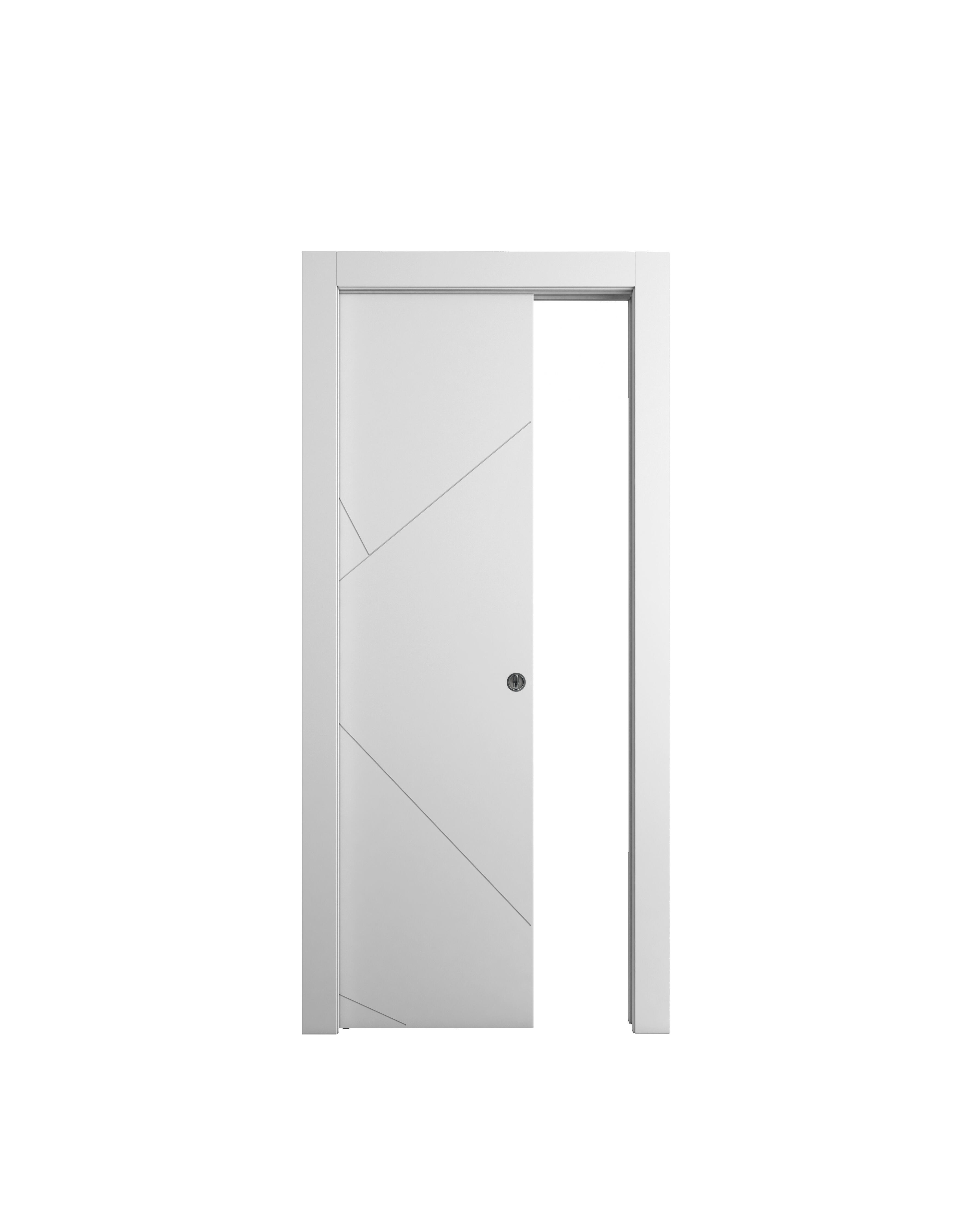 Porta scorrevole in legno, L 80 x H 210 cm, bianca, apertura reversibile VENEZIA25 - 4