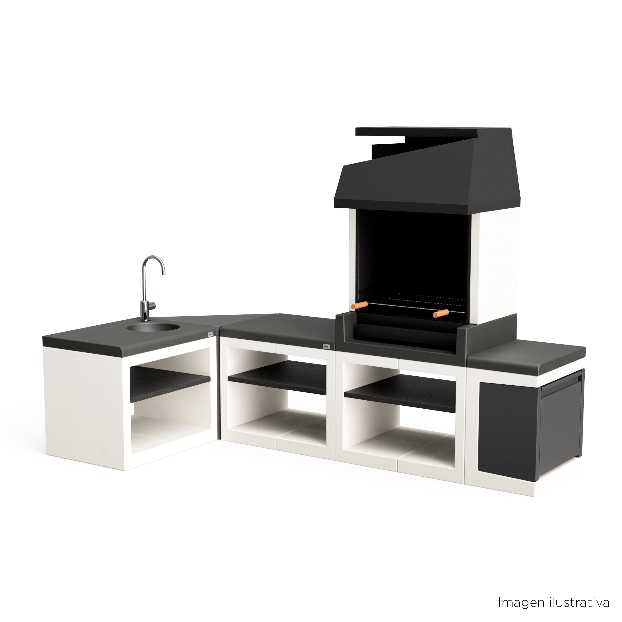 Modulo bancada kitaway lis b/n