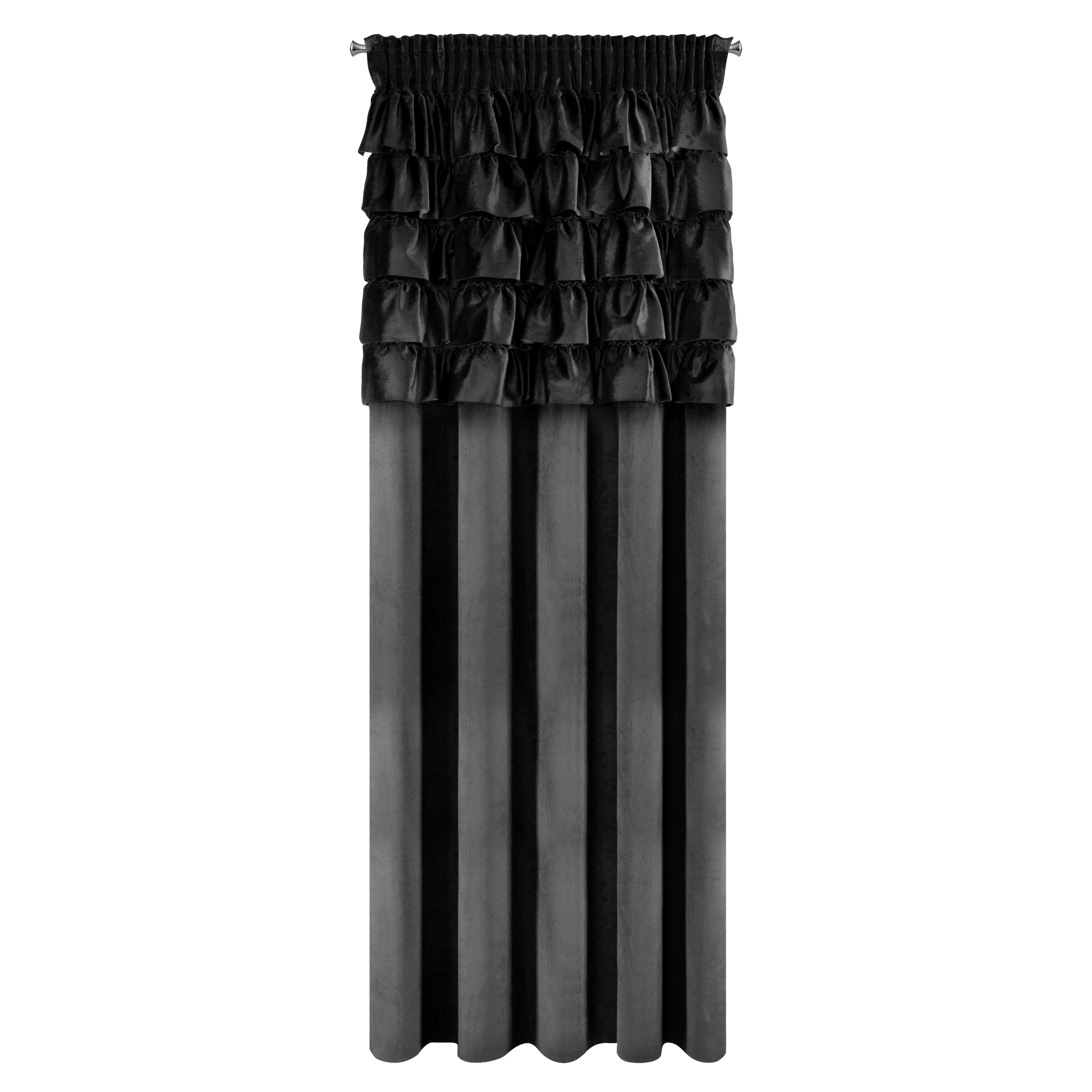 Zasłona Aura 140 x 270 cm czarna na taśmie