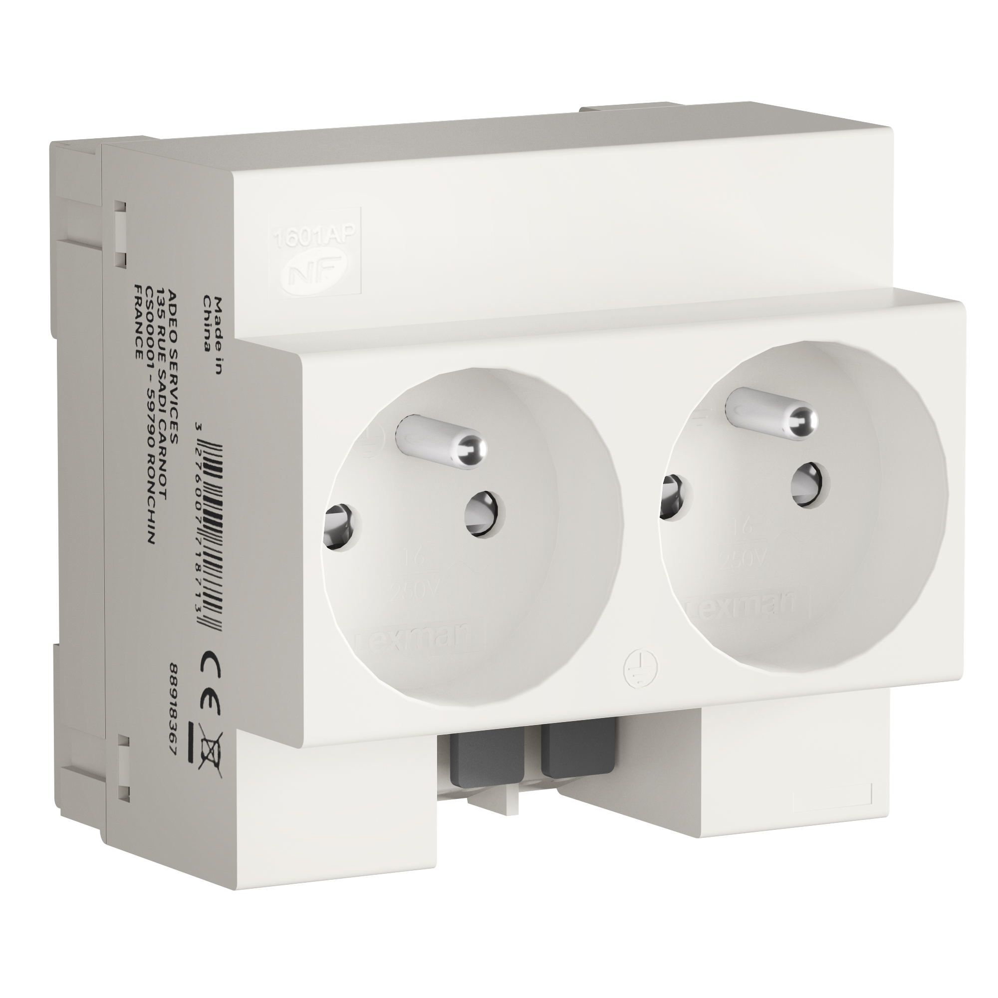 Double prise modulaire 2 P +T LEXMAN 16 A - 2