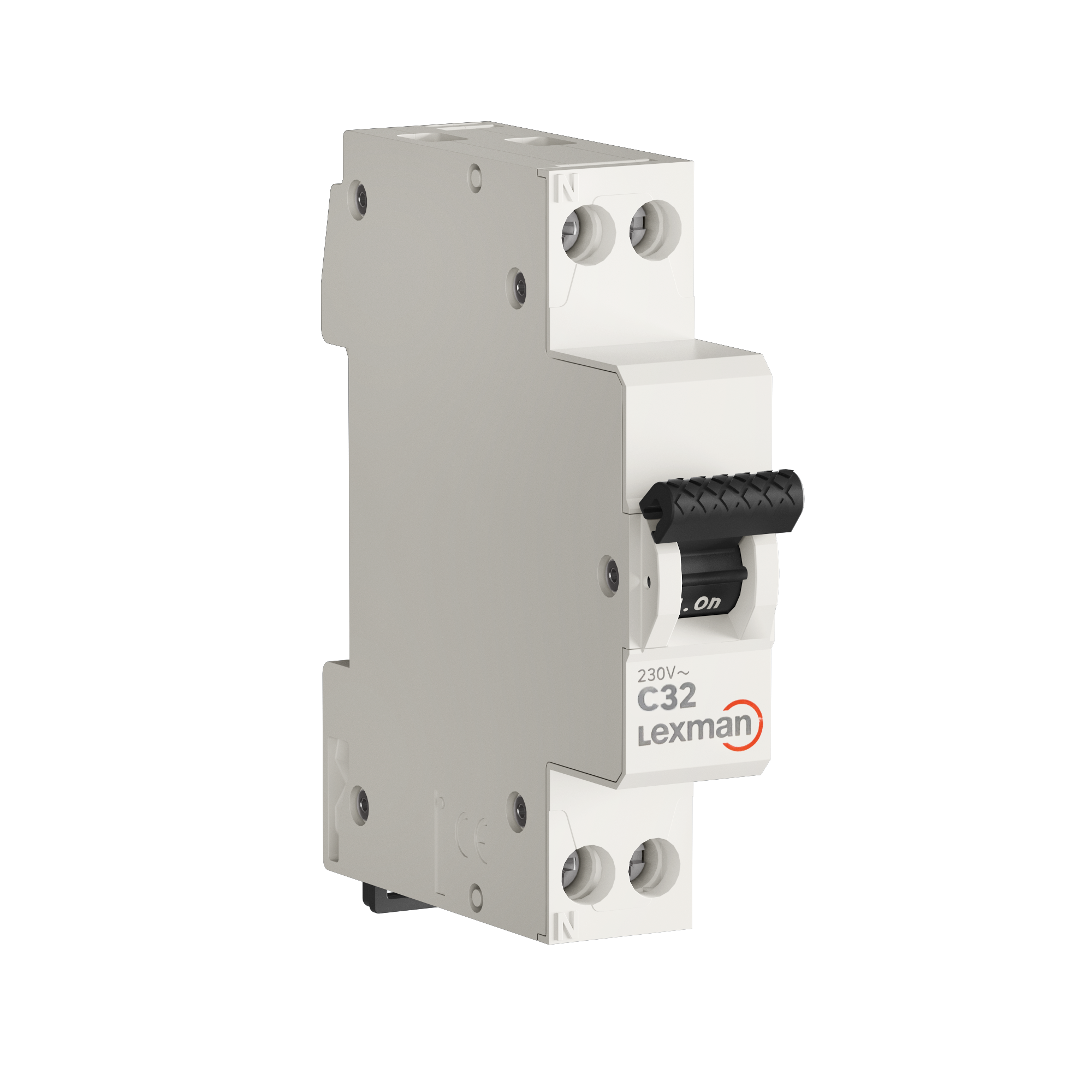 Disjuntor 1 polo + neutro curva C 32A conexão por parafuso capacidade de interrupção 4500A LEXMAN - 12
