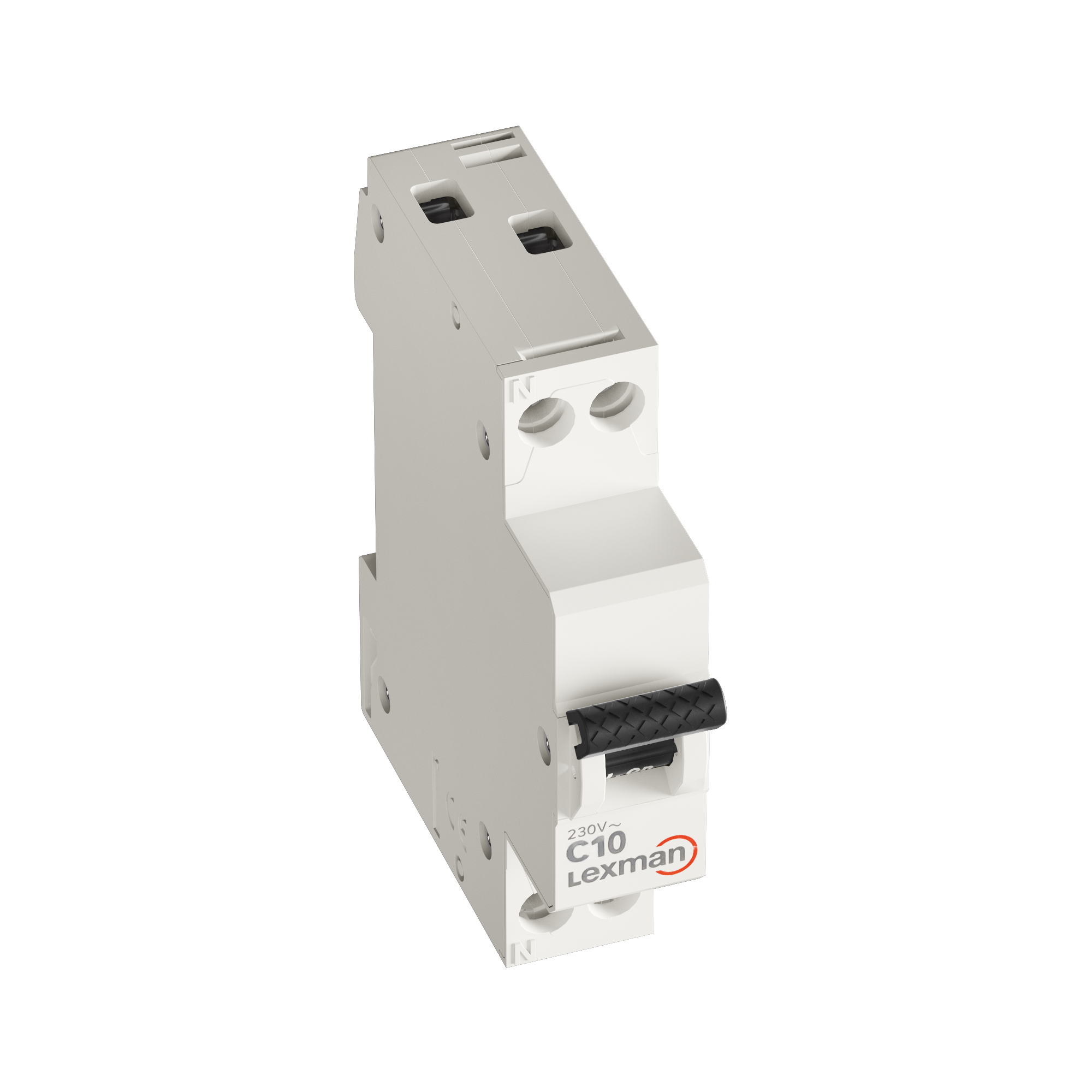 Disjuntor 1 polo + neutro curva C 10A conexão por parafuso capacidade de interrupção 4500A LEXMAN - 12