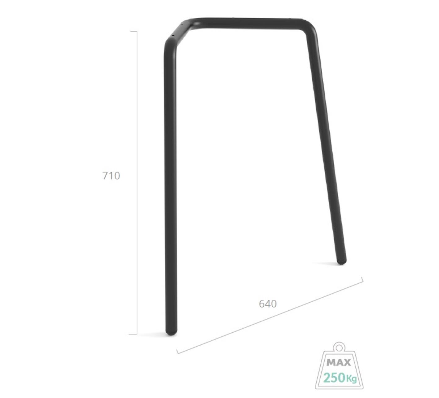 Pied de table REI acier noir mat l. 64 x H. 71 cm - 3