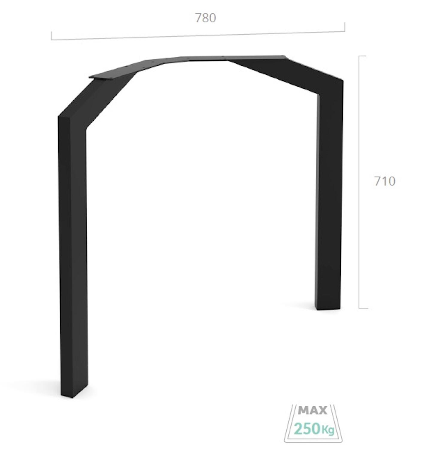 Pied de table design REI acier noir l.78 x H. 71 cm - 2