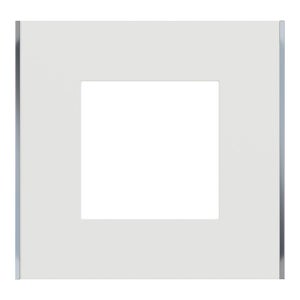 Plaque simple Unica Déco Subtile, SCHNEIDER ELECTRIC, blanc liseré argenté