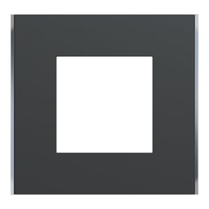 Plaque simple Unica Déco Subtile, SCHNEIDER ELECTRIC, anthracite liseré argenté