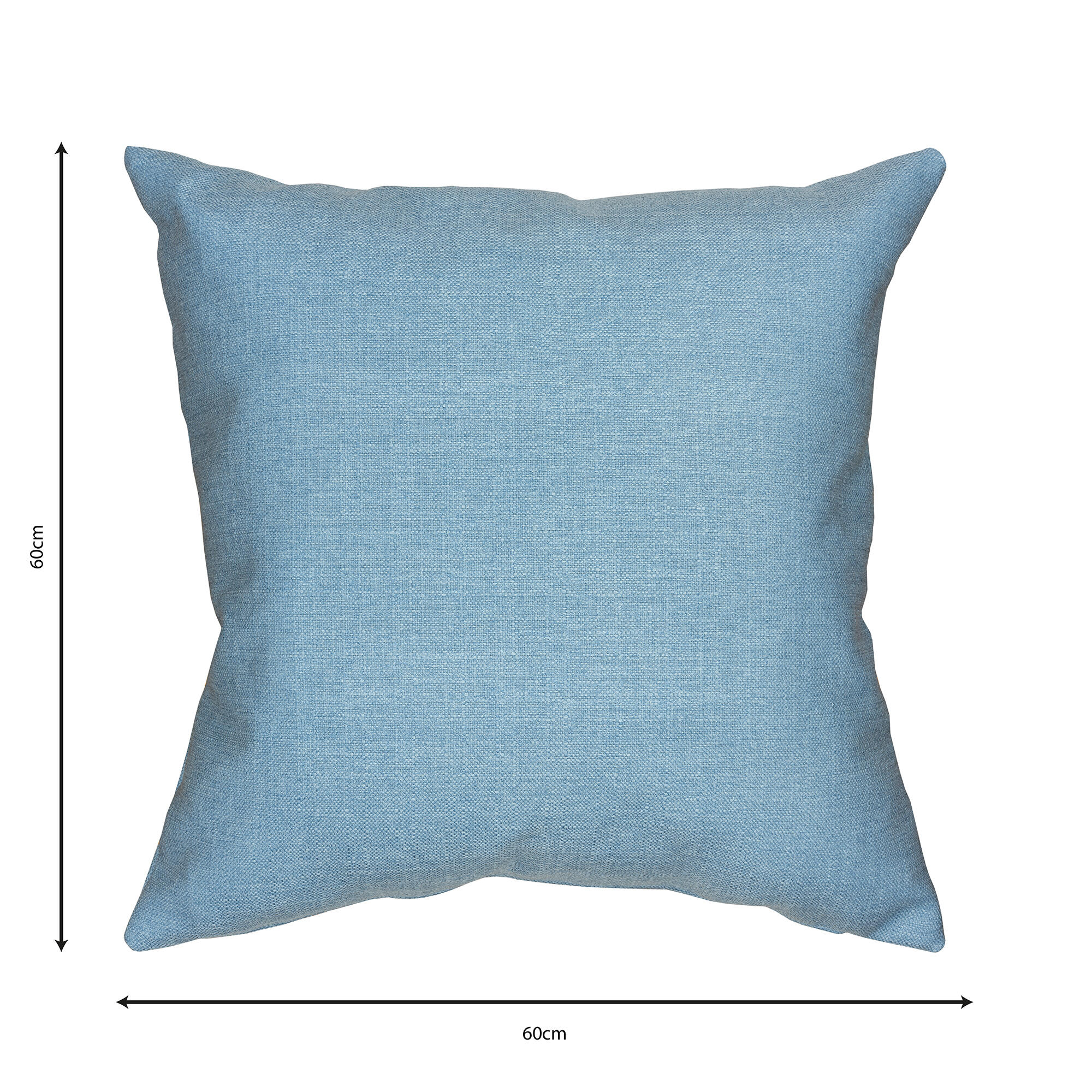 Cojín decorativo cuadrado Madeira chenilla poliéster azul cielo doble cara 60x60cm - 2