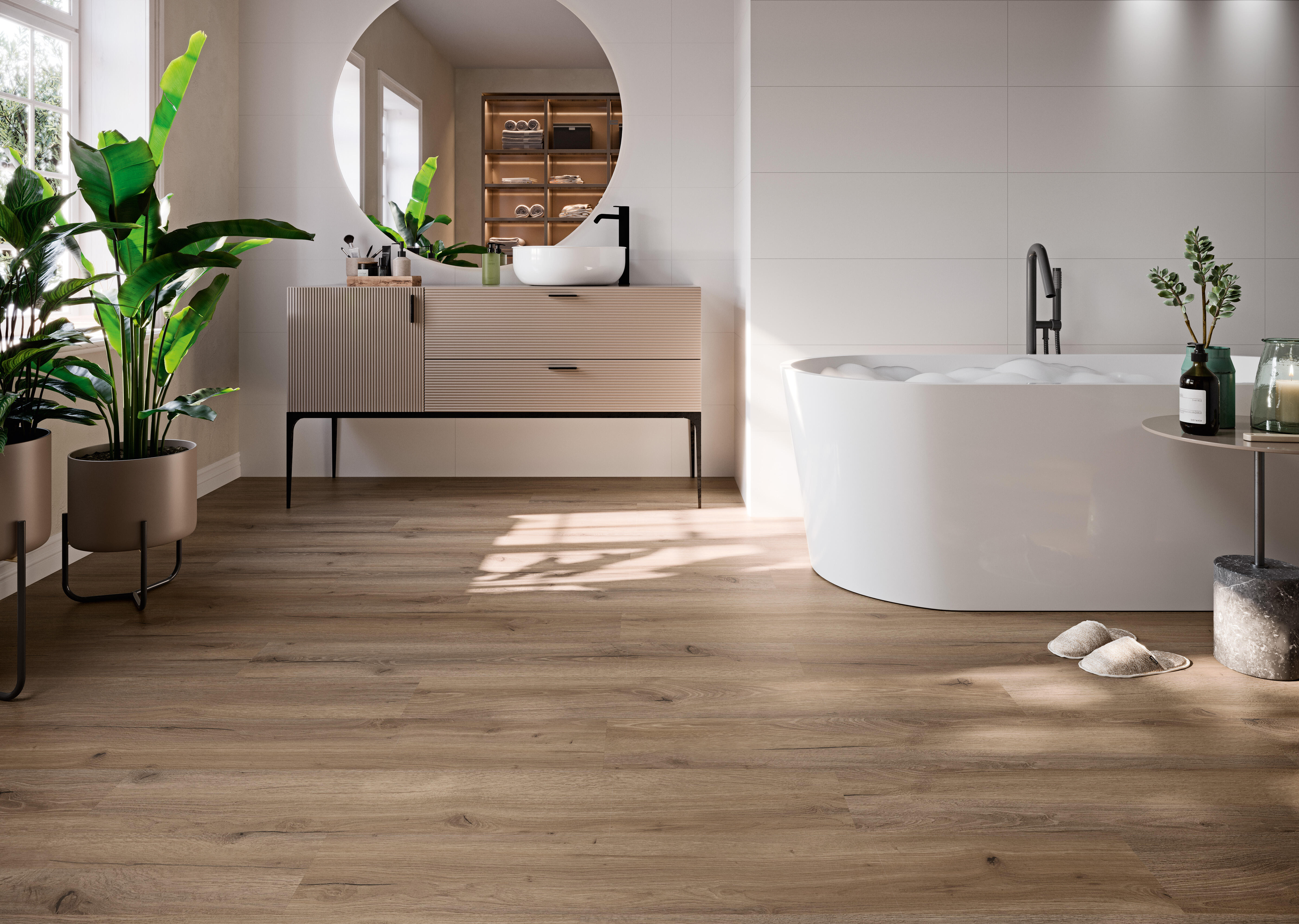 Suelo vinílico spc clic gredos efecto madera natural