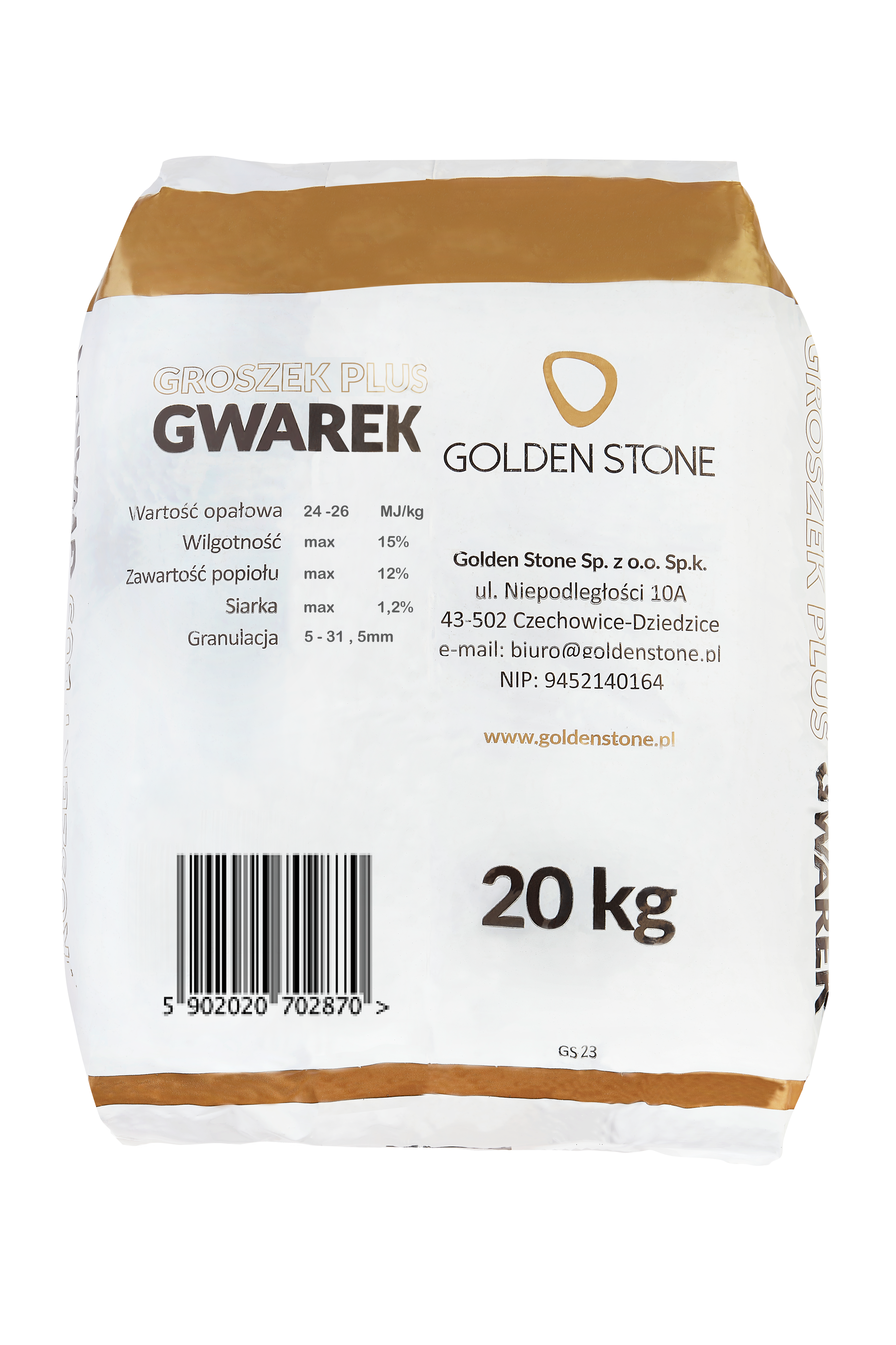 Węgiel groszek bez akcyzy GWAREK 26 MJ 20kg GOLDEN STONE - 2