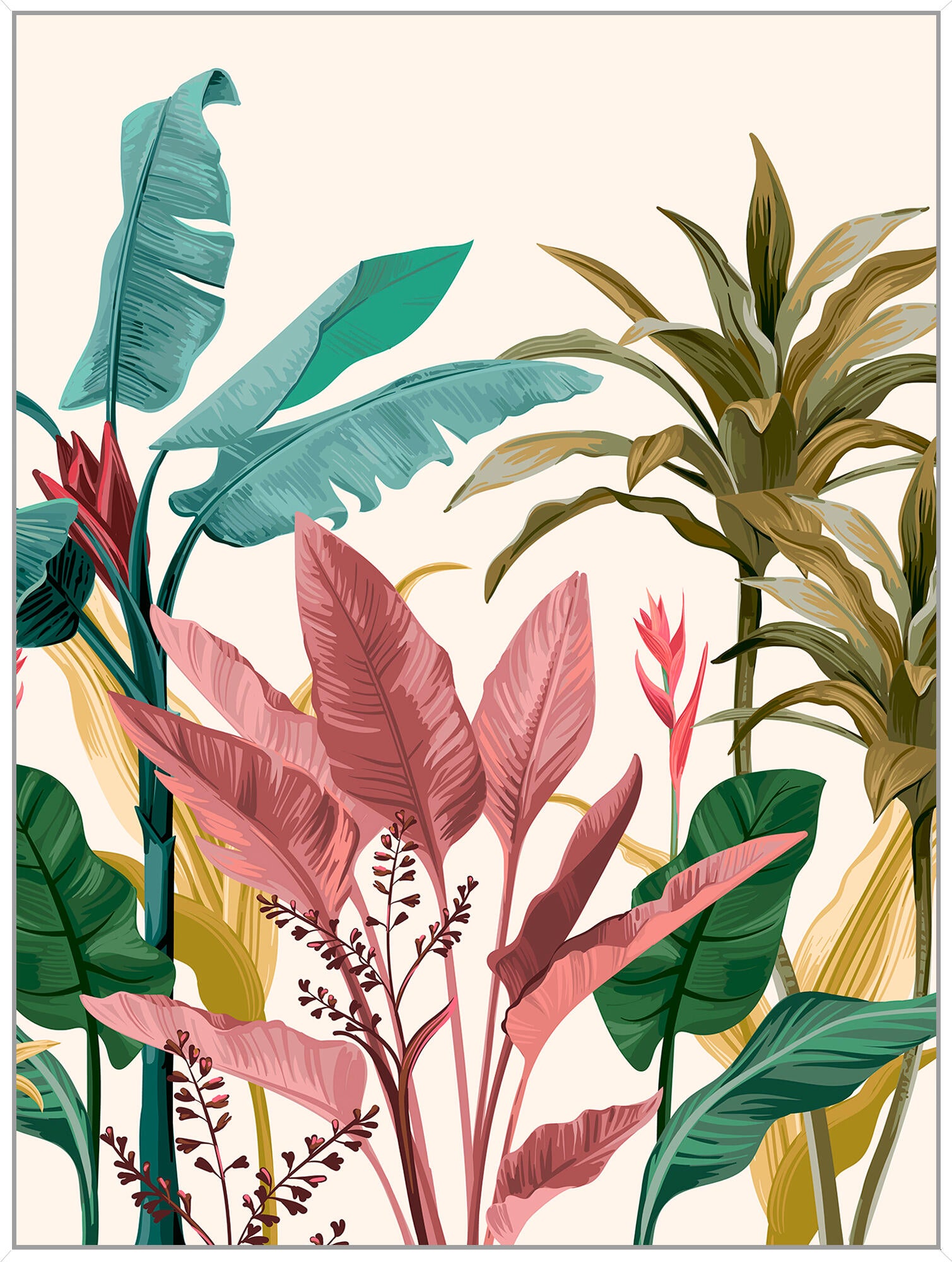 Pintura original cotton blanco hojas color 60x80 cm - 7