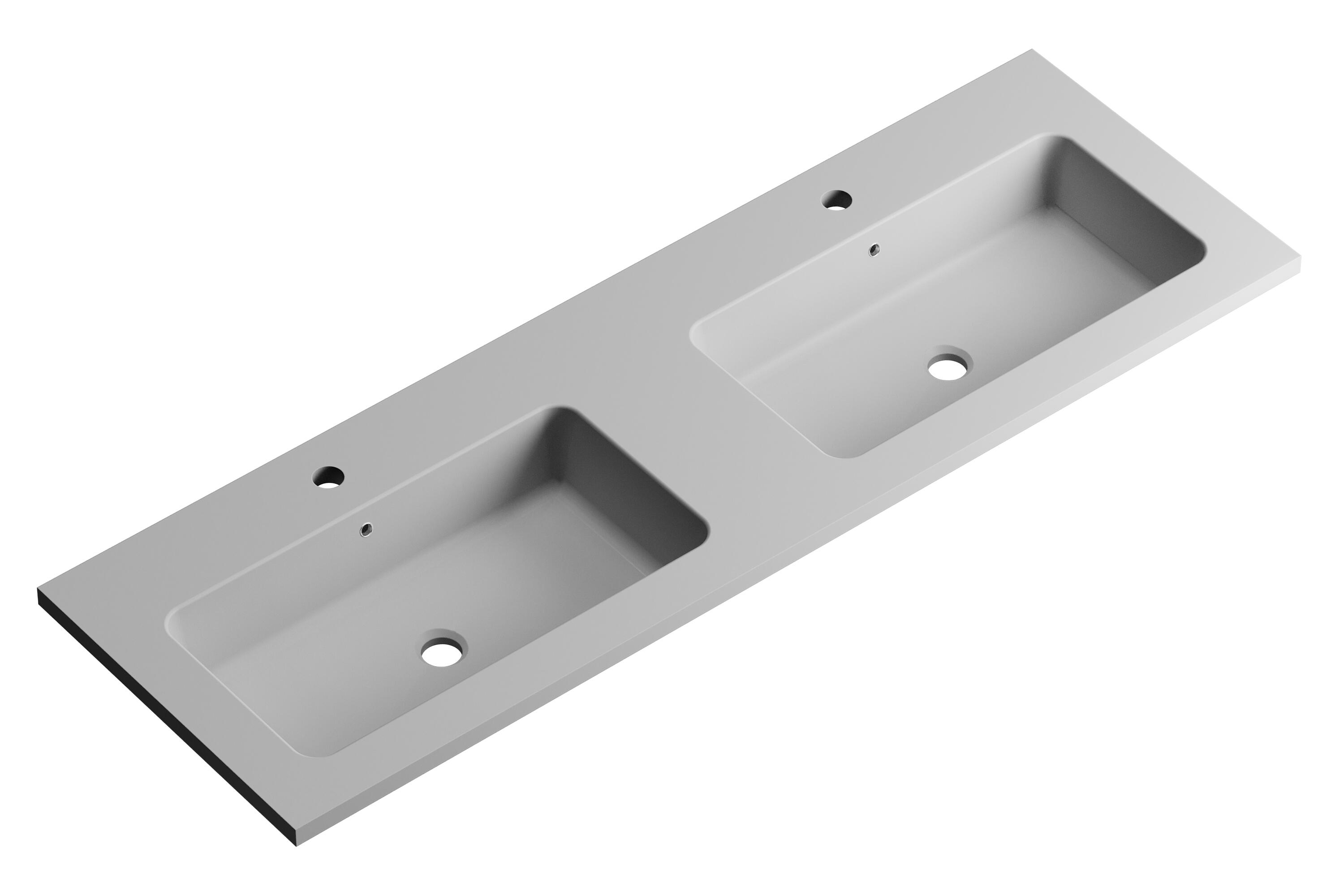 Lavabo encastrado reven gris / plata 140.5x15.5x45.5 cm